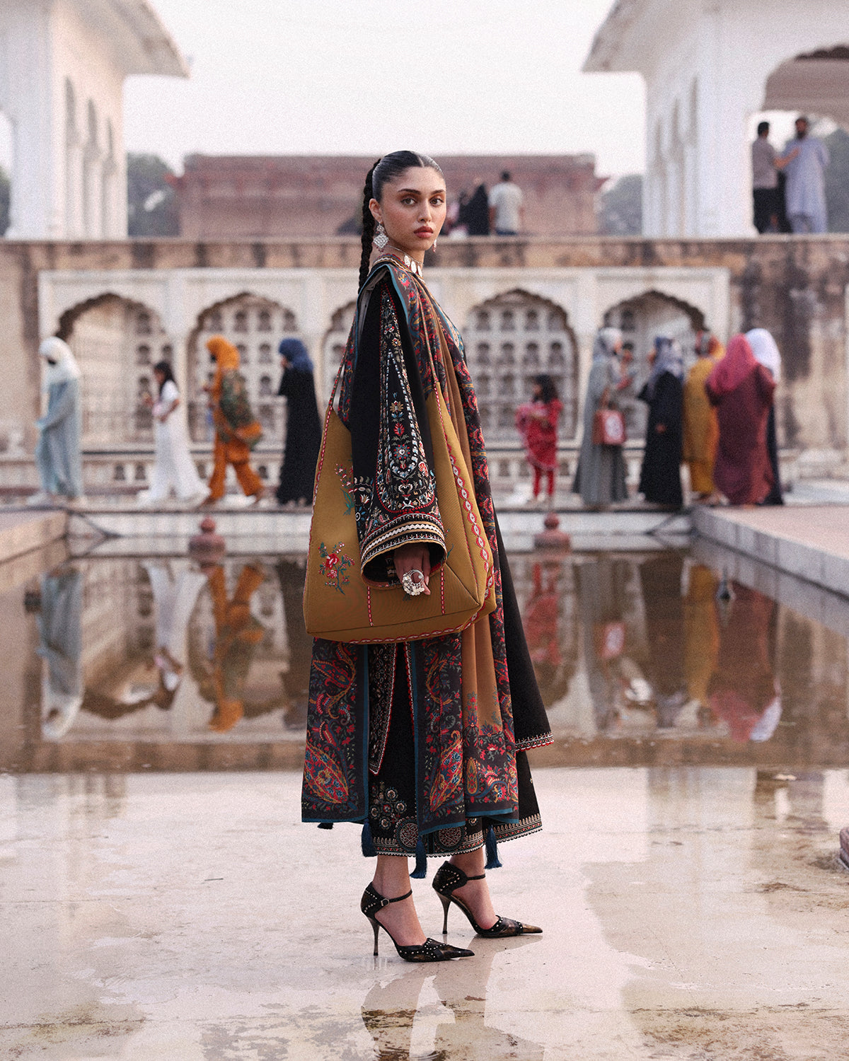 3 Piece Embroidered Velvet Suit
