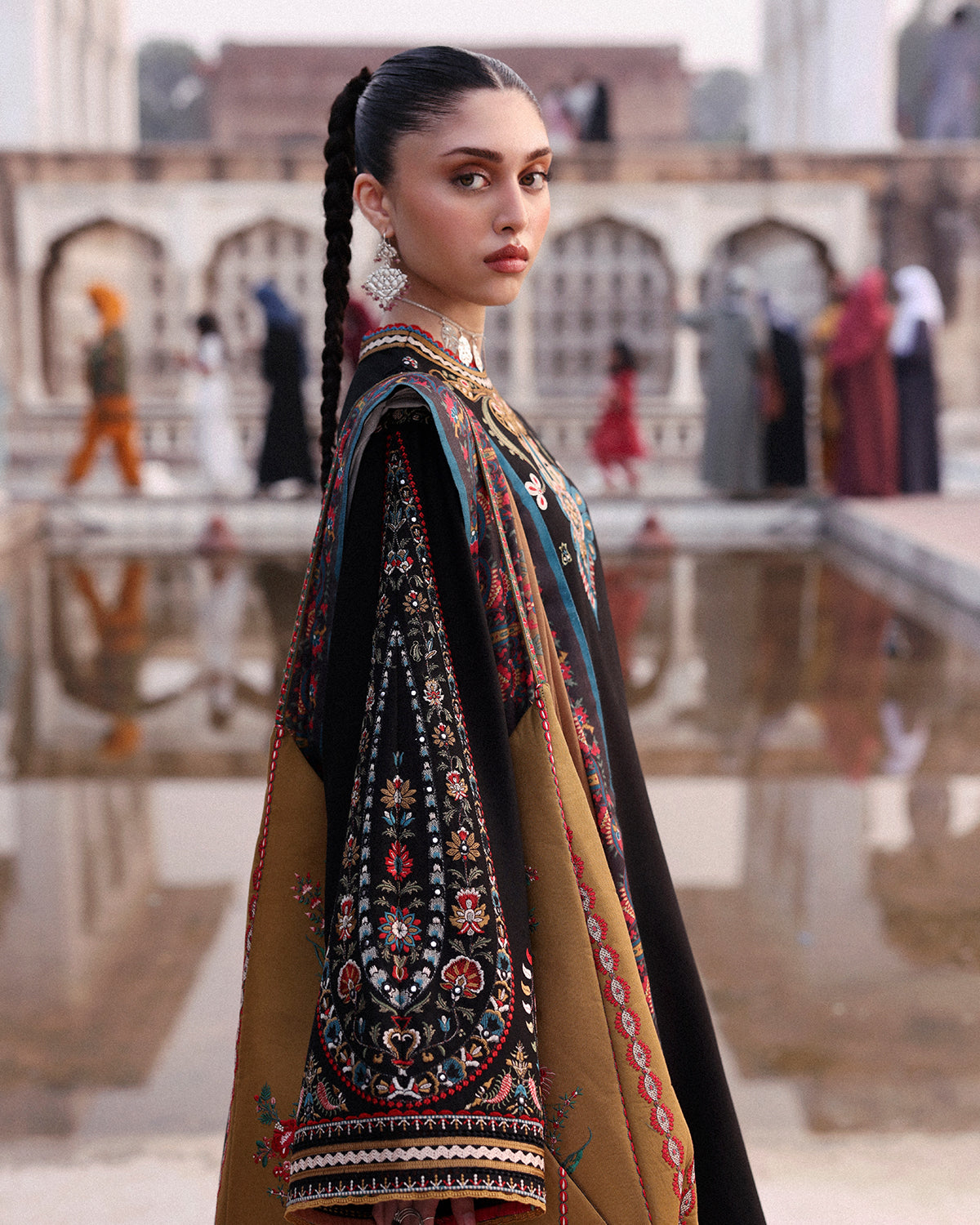 3 Piece Embroidered Velvet Suit