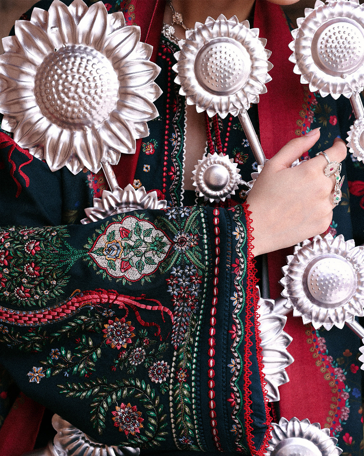 3 Piece Embroidered Net Suit