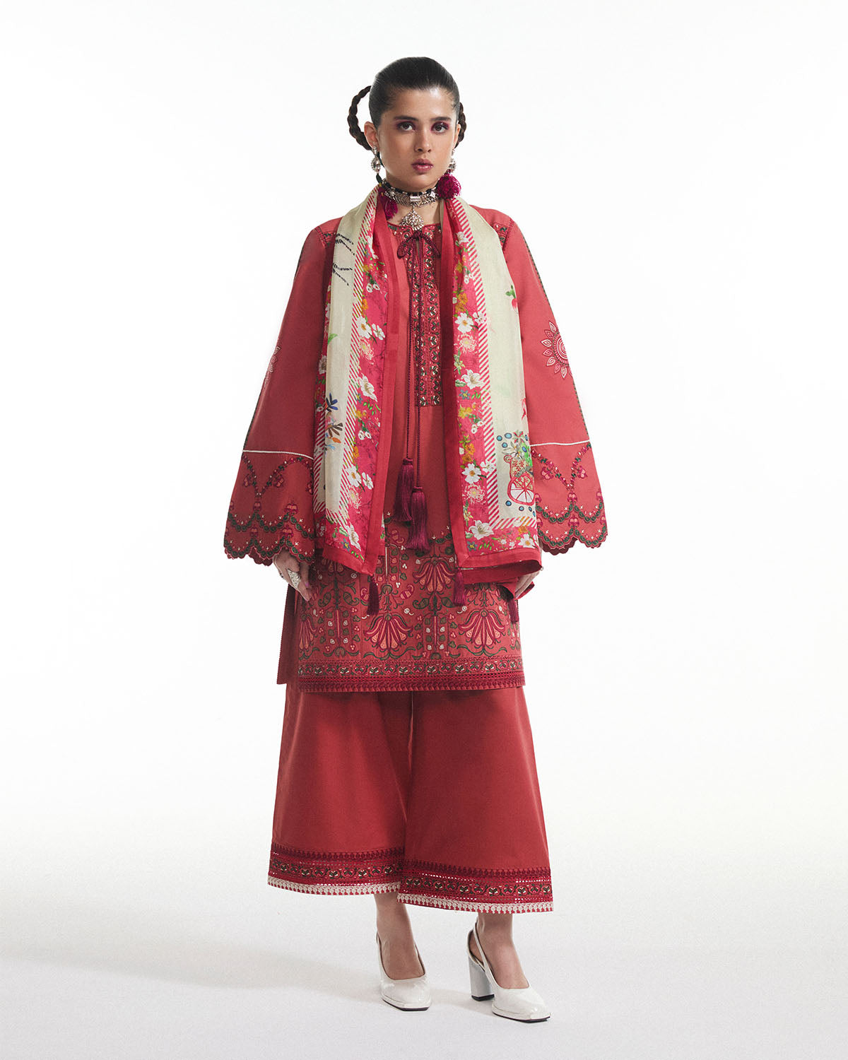 3 Piece Unstitched Embroidered Velvet Suit