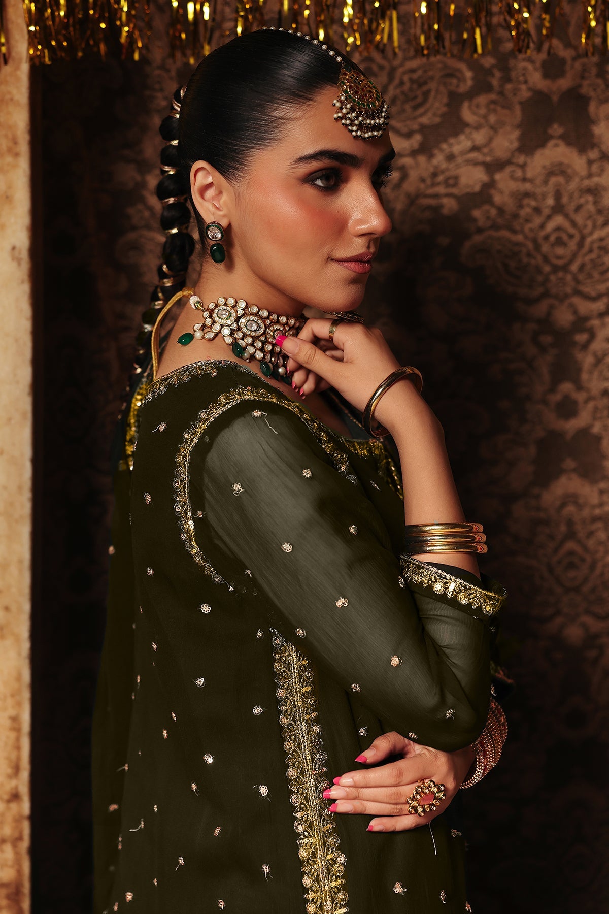 3-PC Embroidered Chiffon Suit CMA-5-144