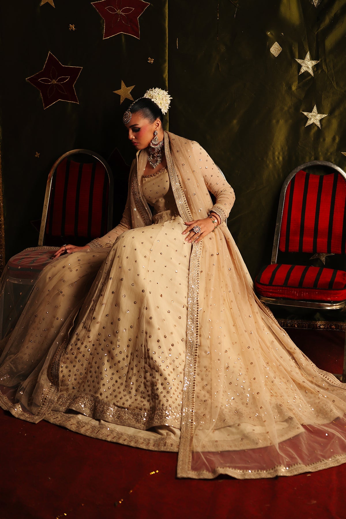 3-PC Embroidered Chiffon Suit CMA-5-179