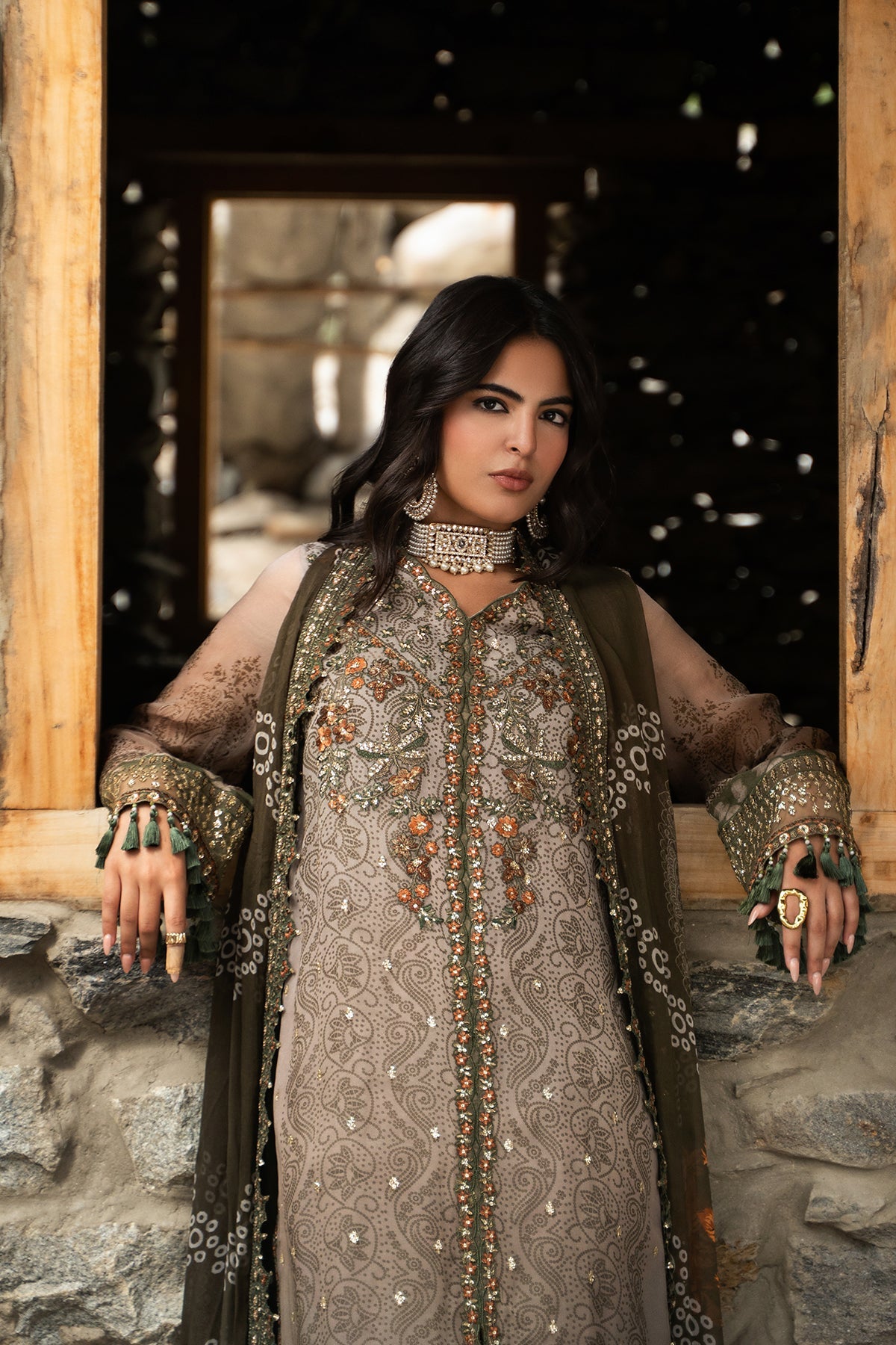 3-PC Unstitched Embroidered Chiffon Collection VSLW6-13