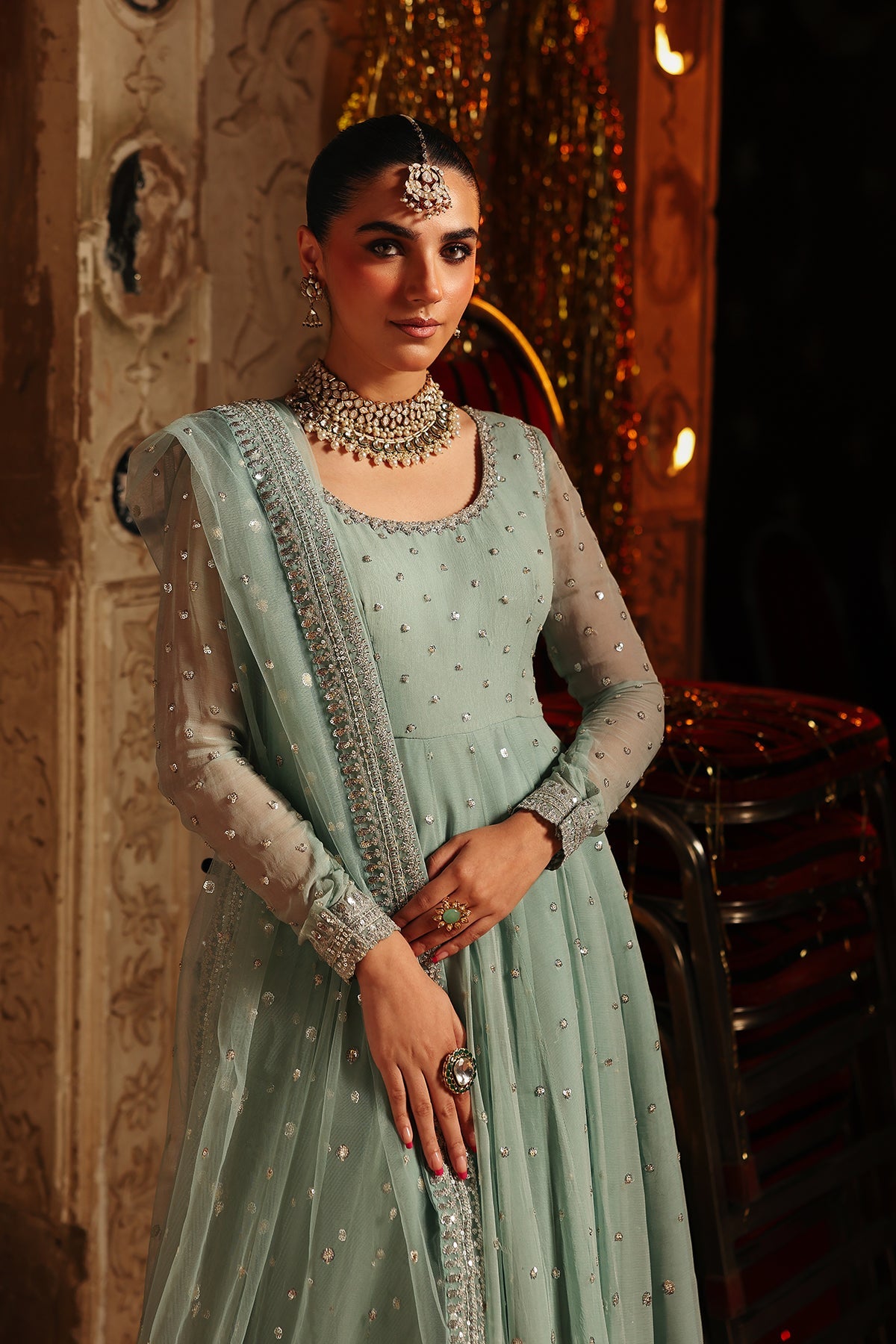 3-PC Embroidered Chiffon Suit CMA-5-258