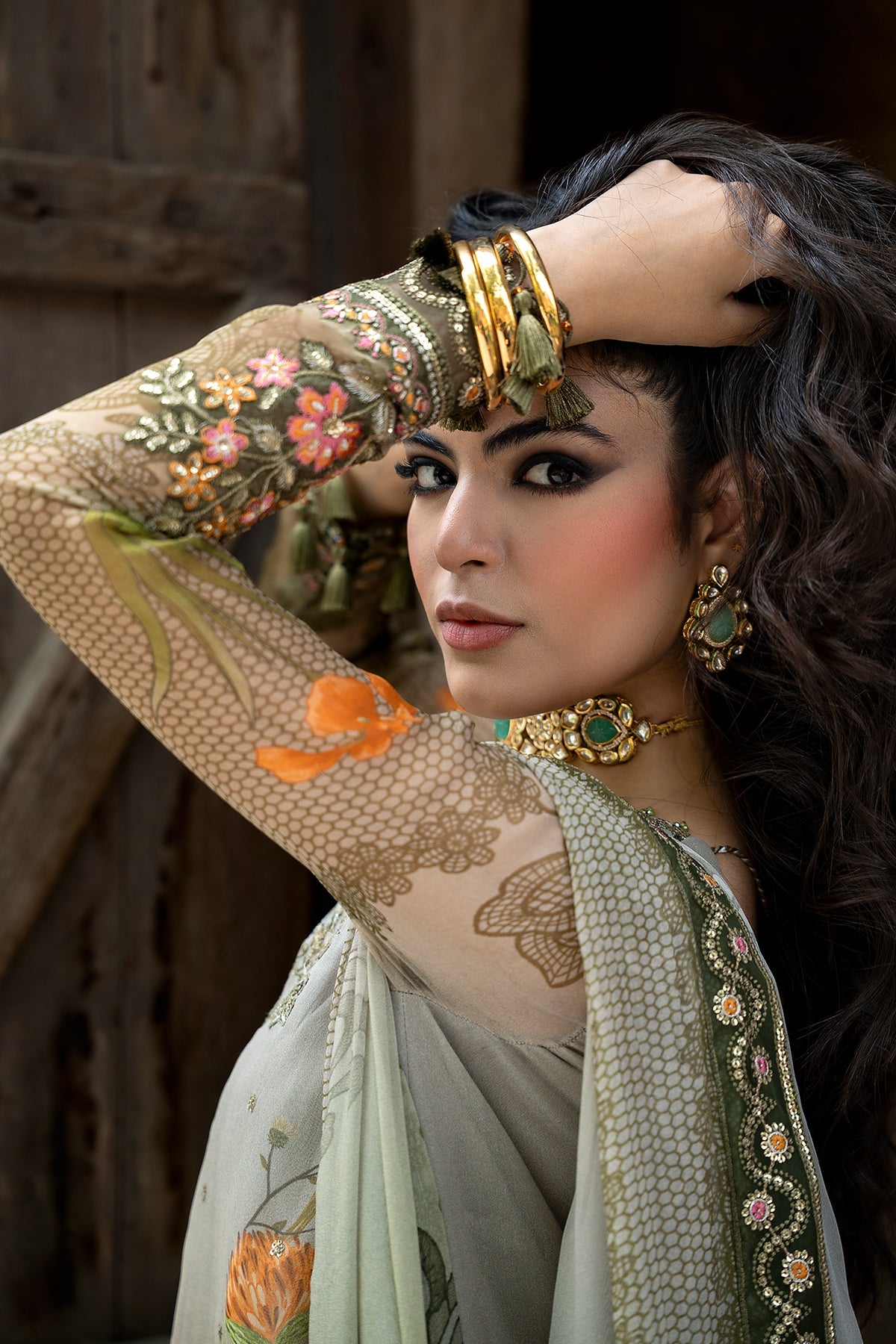 3-PC Stitched Embroidered Chiffon Collection VSLW6-07P