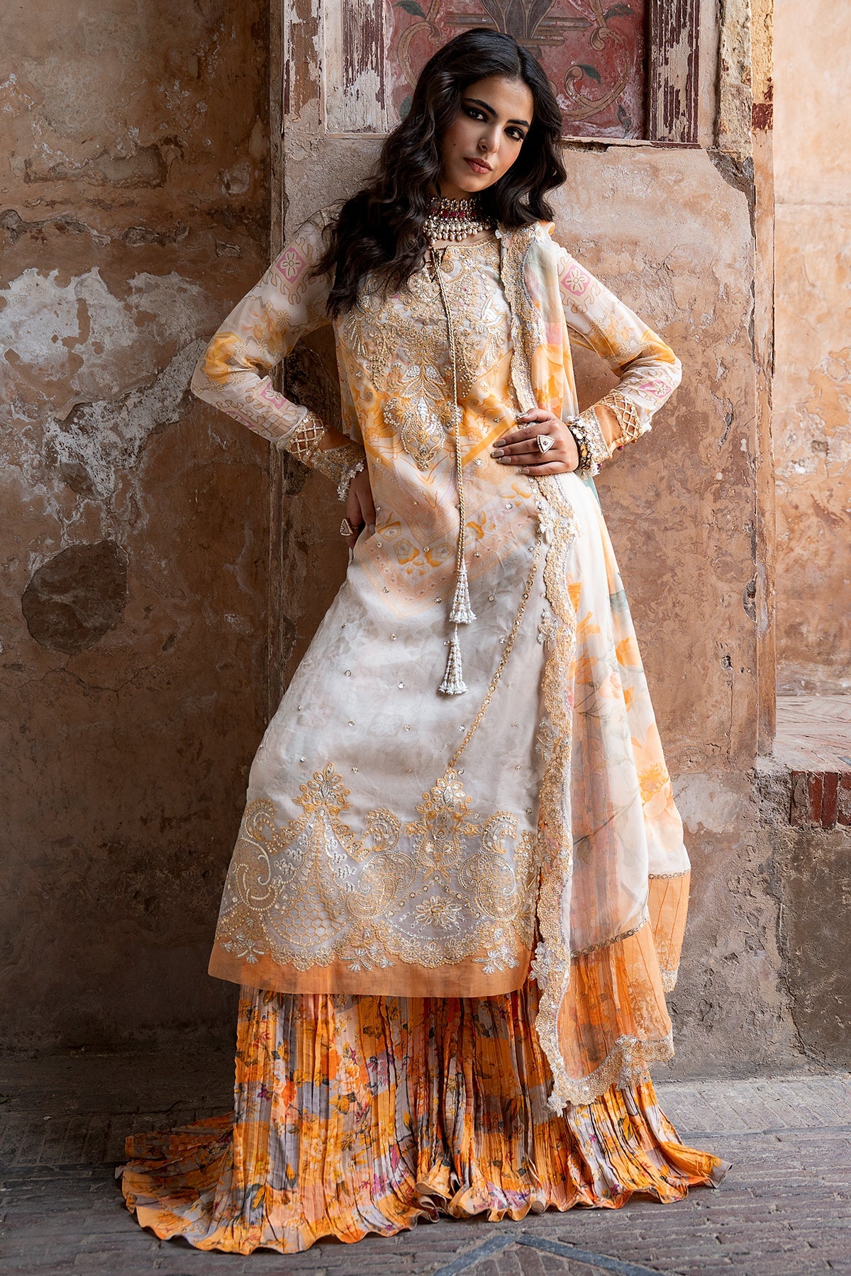 3-PC Unstitched Embroidered Chiffon Collection VSLW6-06