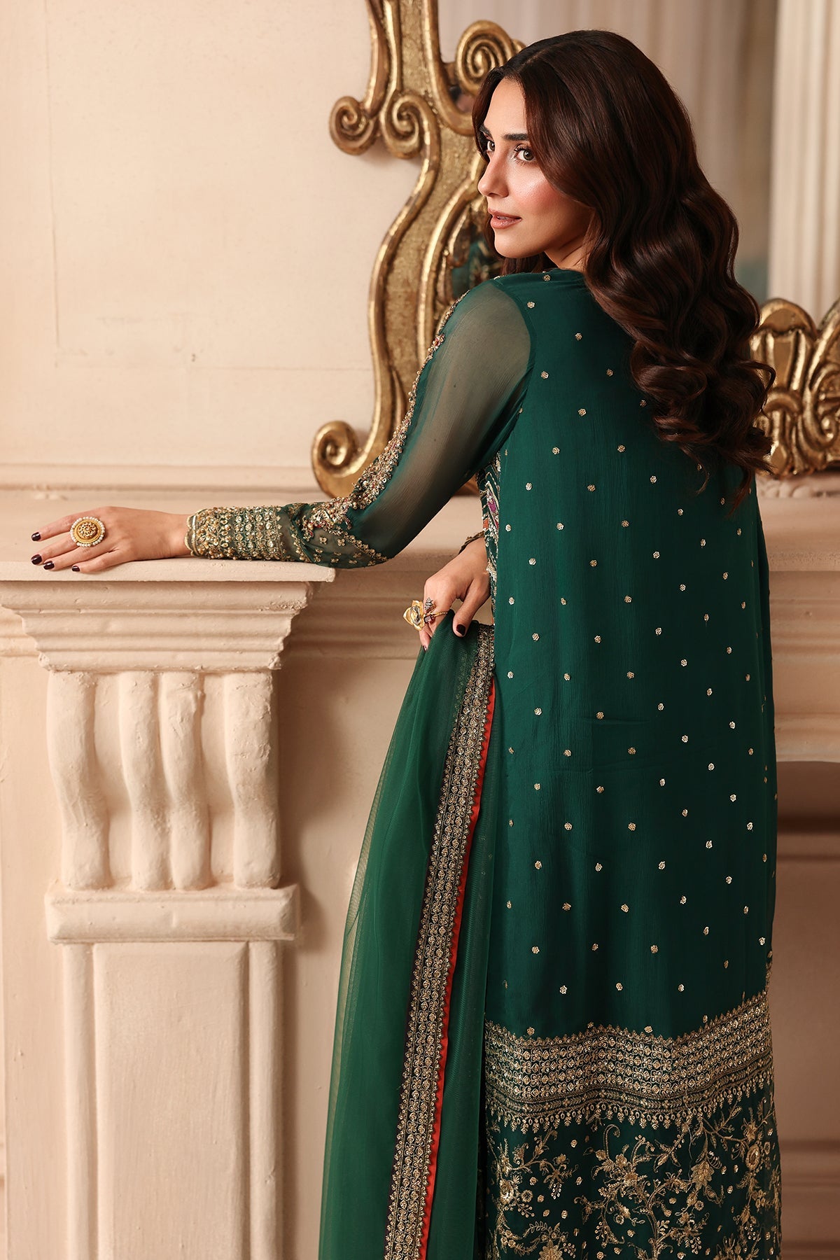 3-PC Unstitched Embroidered  Luxury Chiffon  DJW6-07