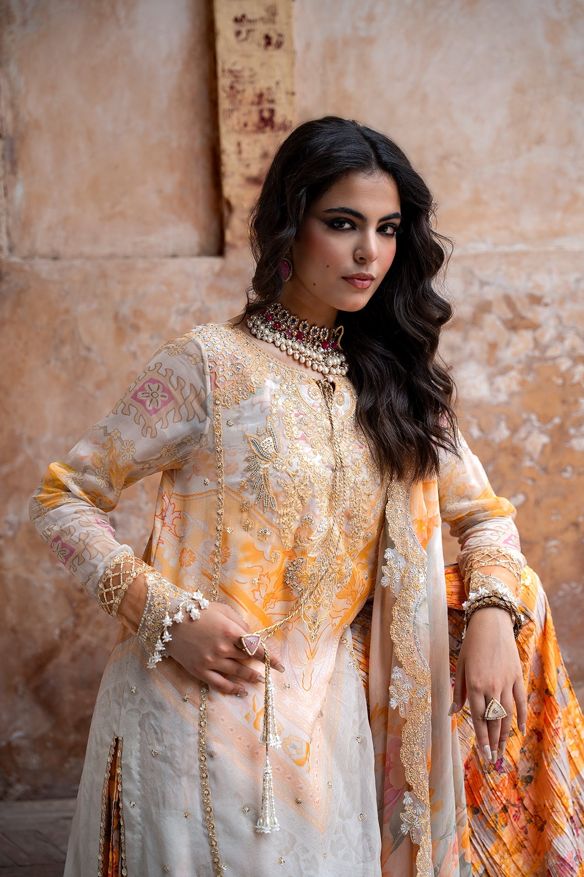 3-PC Unstitched Embroidered Chiffon Collection VSLW6-06