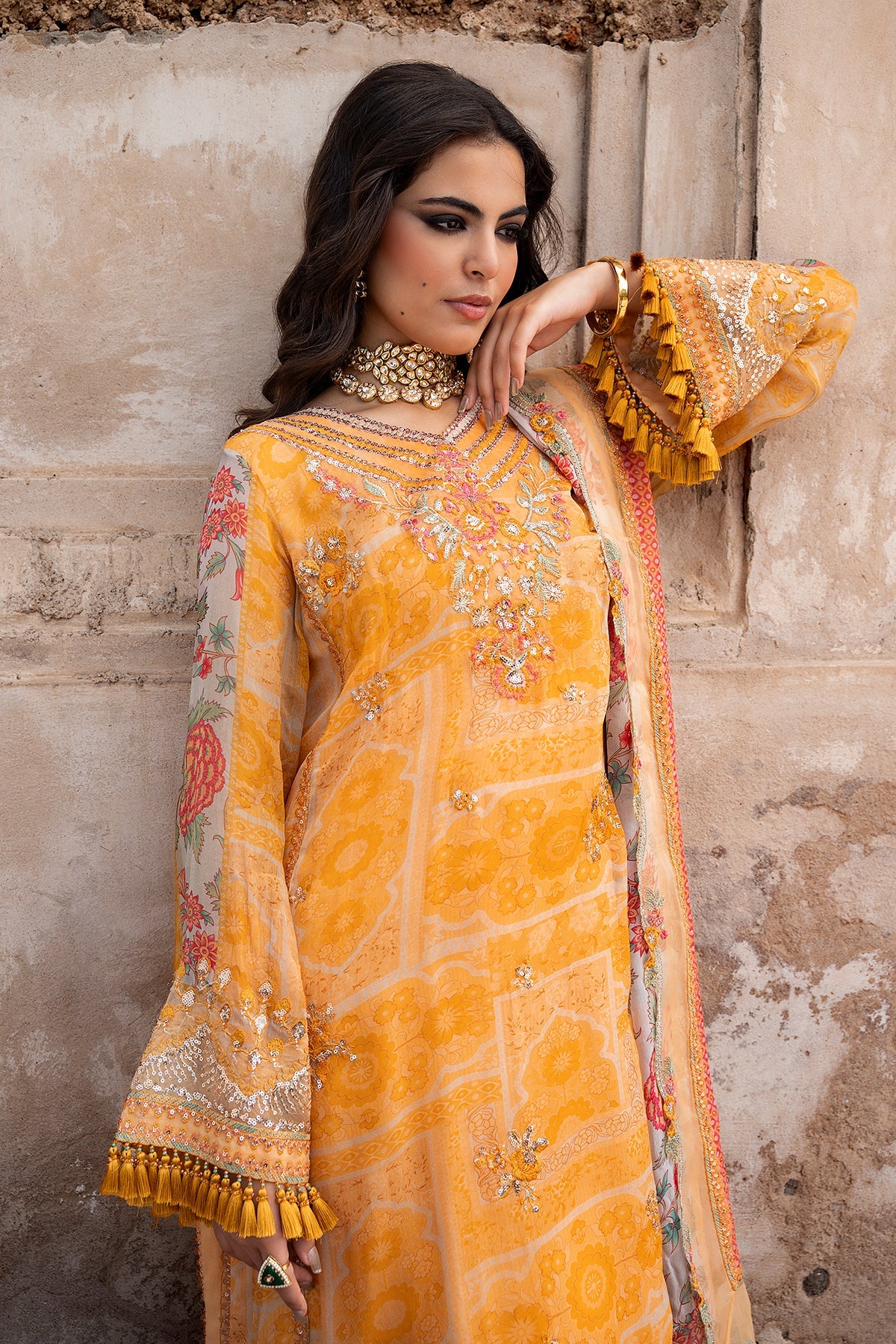 3-PC Unstitched Embroidered Chiffon Collection VSLW6-09