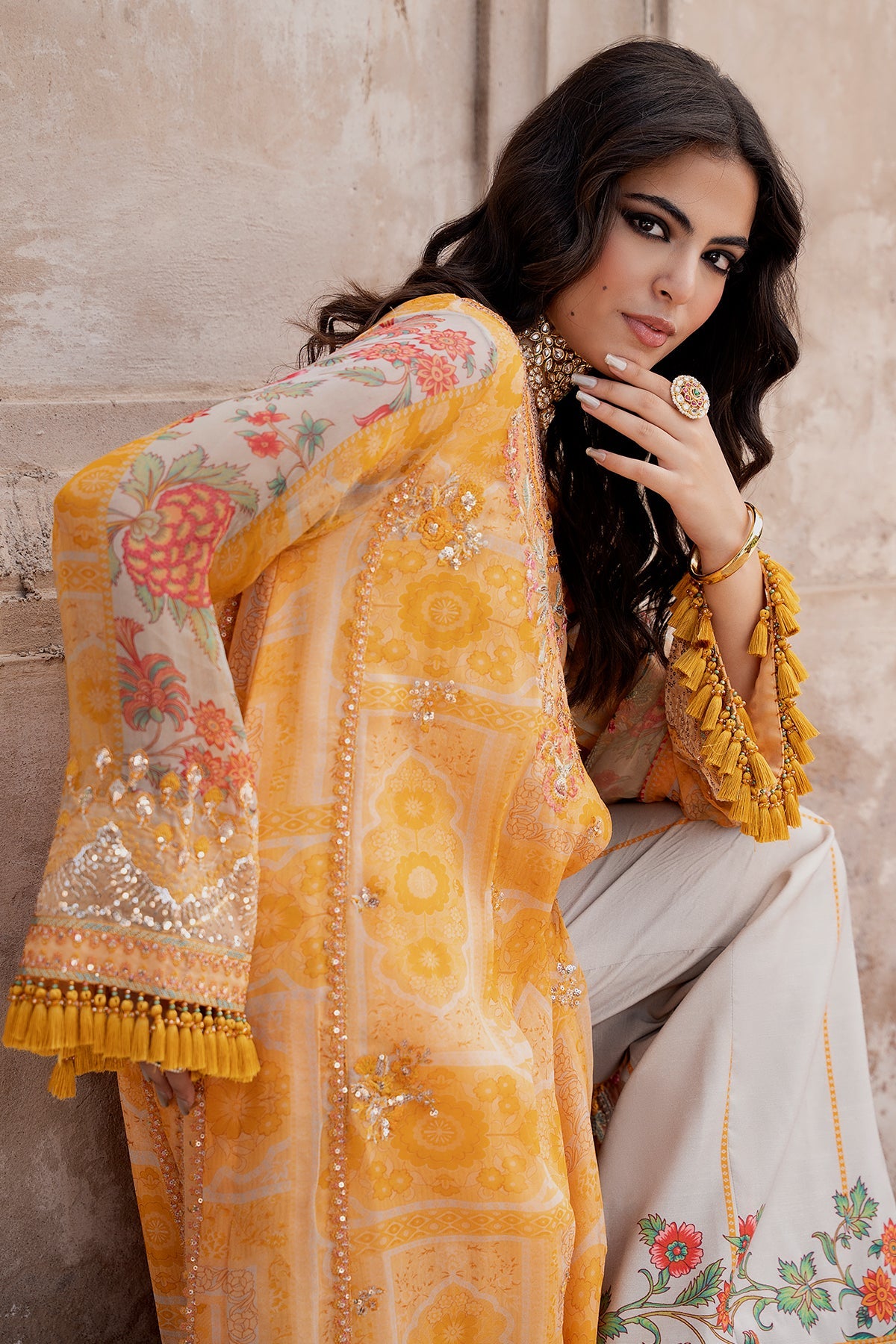 3-PC Unstitched Embroidered Chiffon Collection VSLW6-09