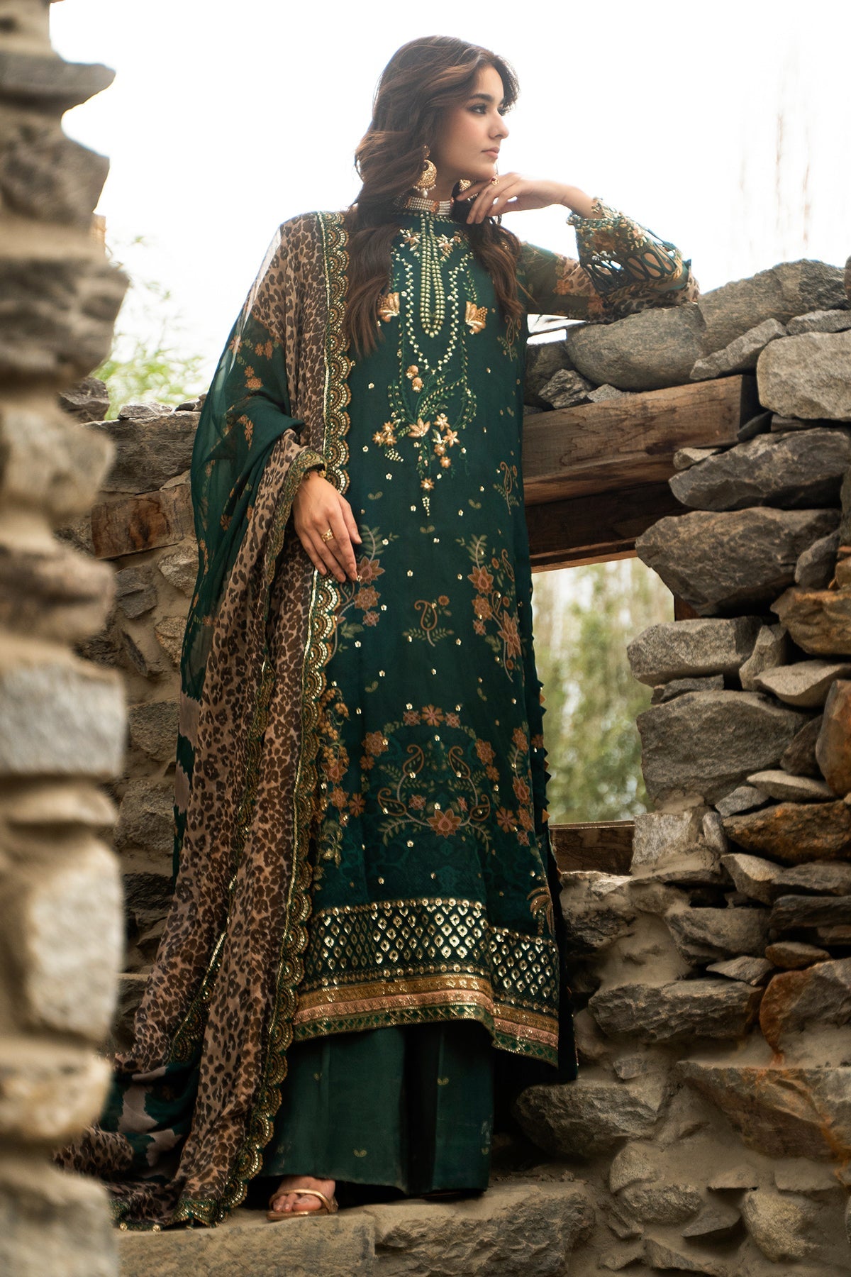 3-PC Unstitched Embroidered Chiffon Collection VSLW6-14