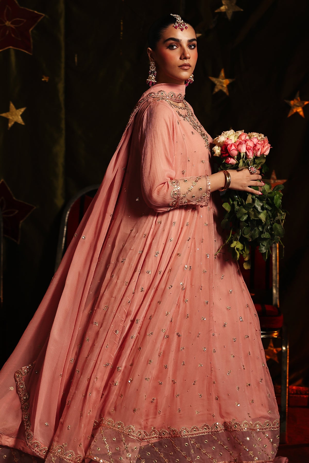 3-PC Embroidered Chiffon Suit CMA-5-164