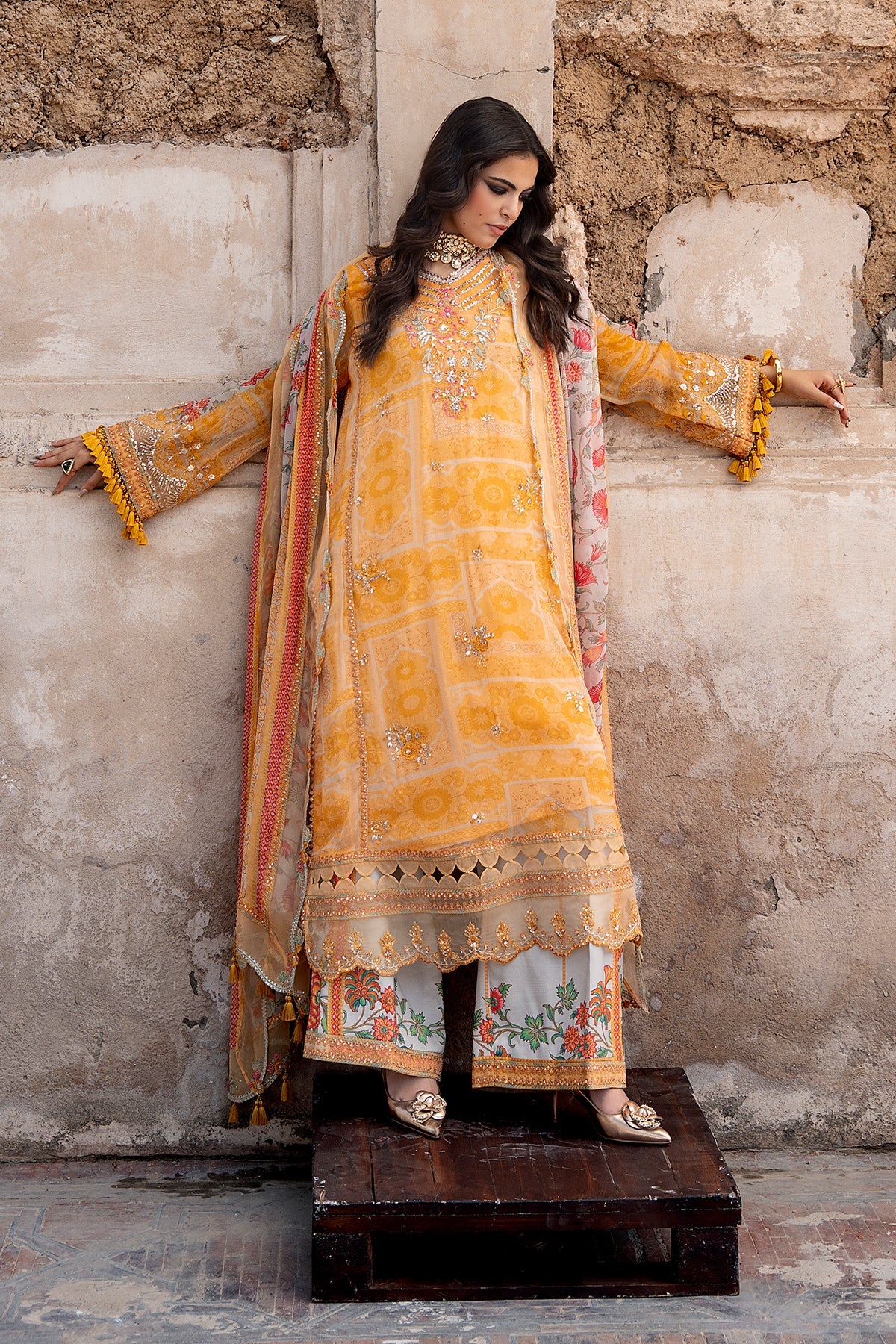3-PC Unstitched Embroidered Chiffon Collection VSLW6-09