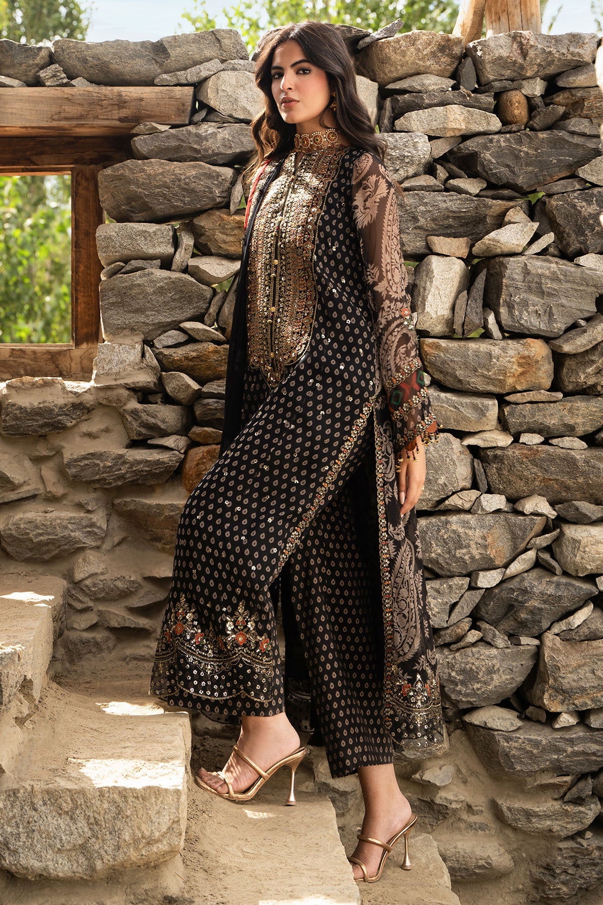 3-PC Unstitched Embroidered Chiffon Collection VSLW6-15