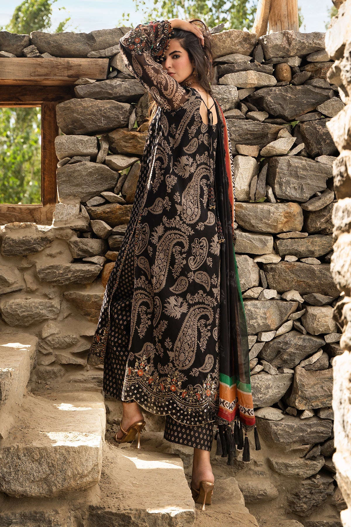 3-PC Unstitched Embroidered Chiffon Collection VSLW6-15