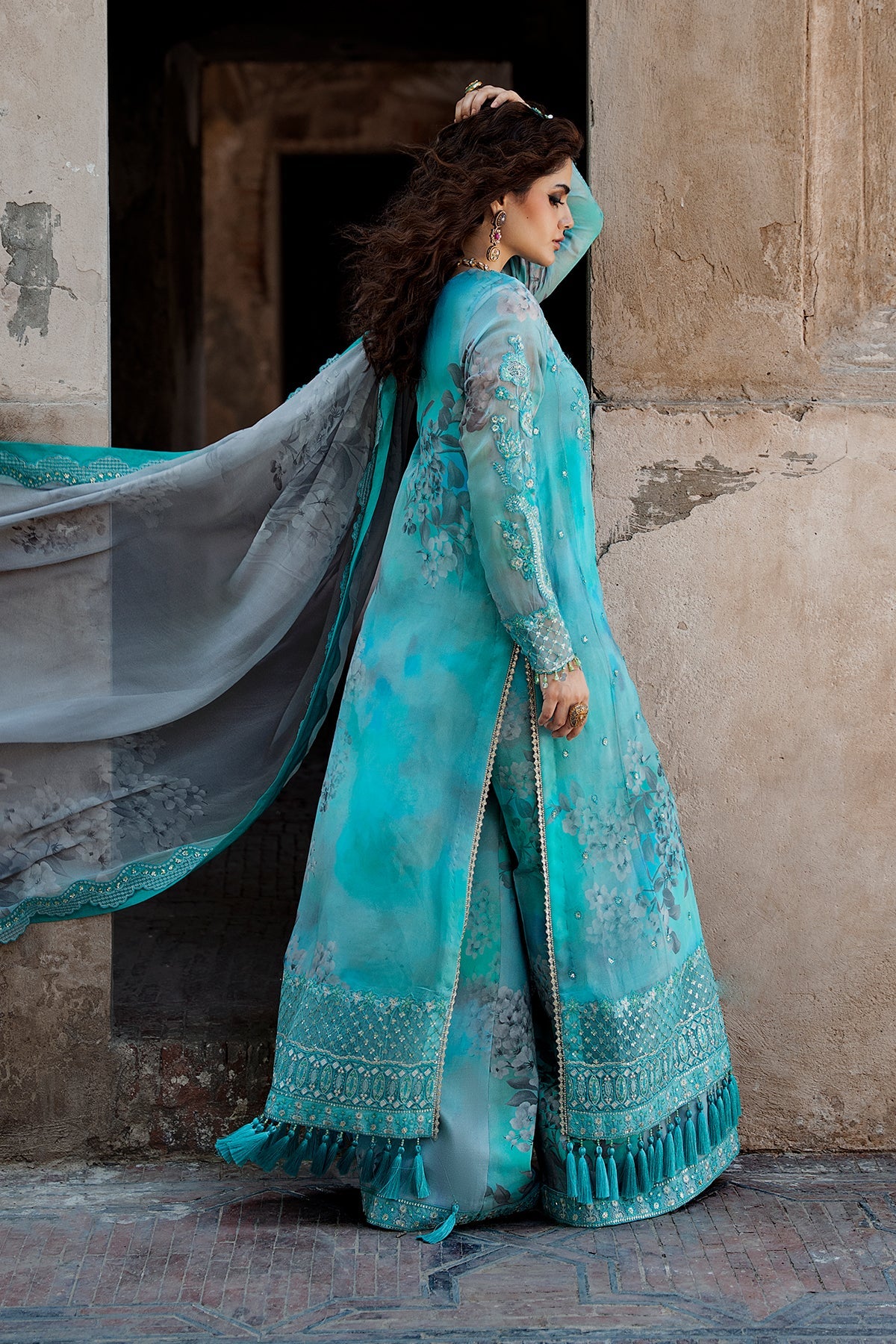 3-PC Unstitched Embroidered Chiffon Collection VSLW6-08