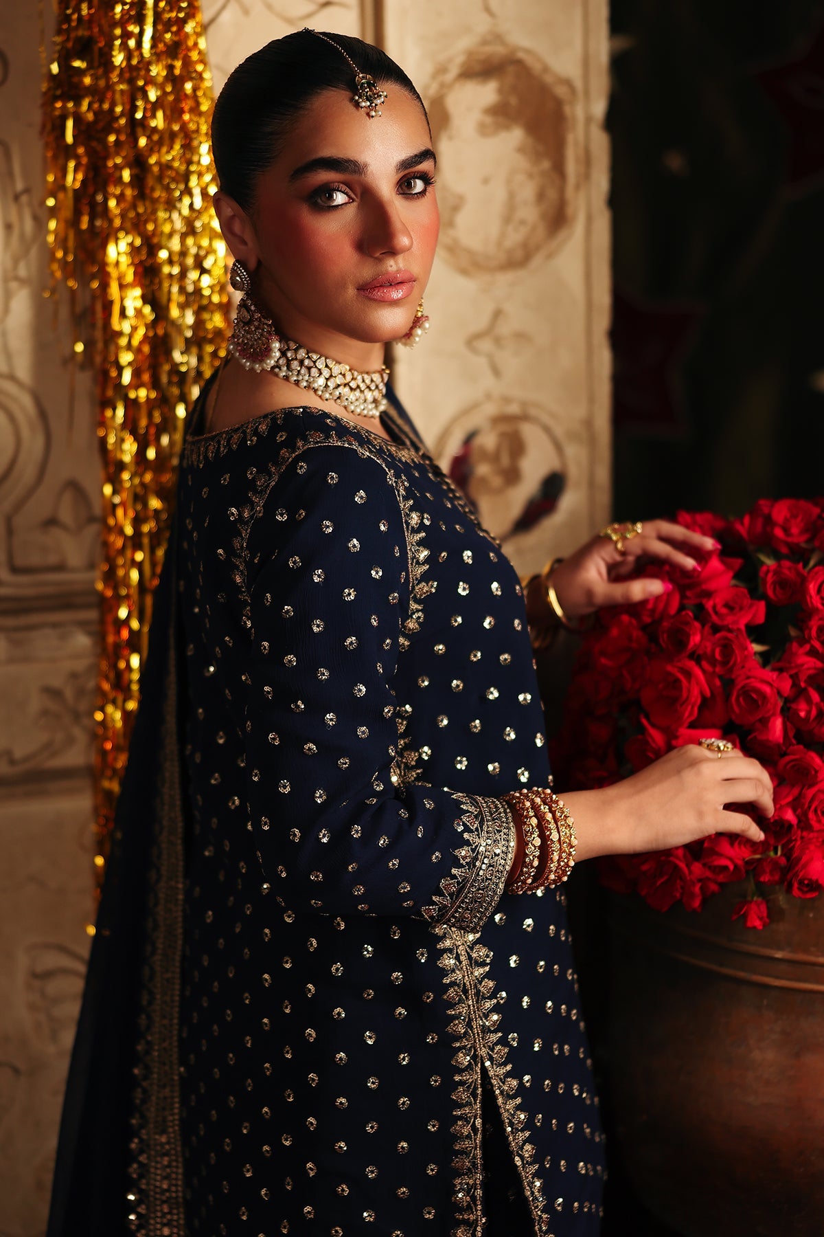 3-PC Embroidered Chiffon Suit CMA-5-159
