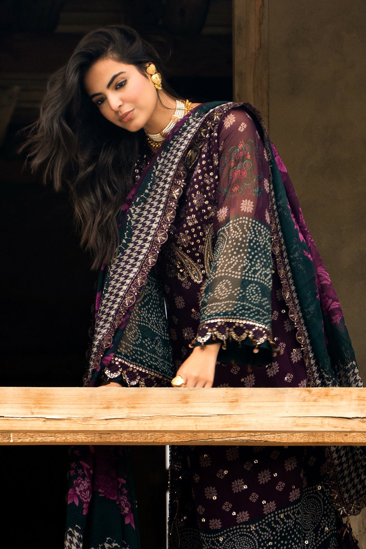 3-PC Unstitched Embroidered Chiffon Collection VSLW6-12