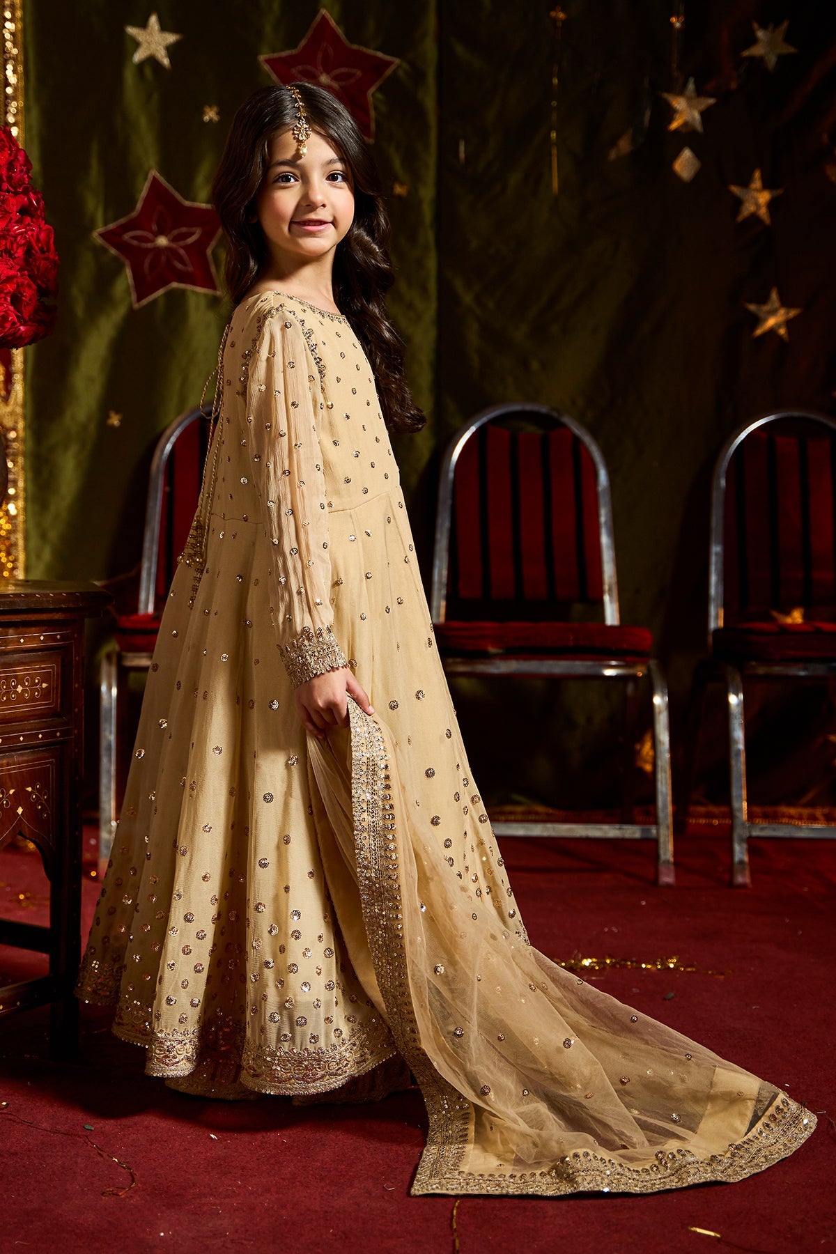 3-PC Embroidered Chiffon Suit CKP-5-182
