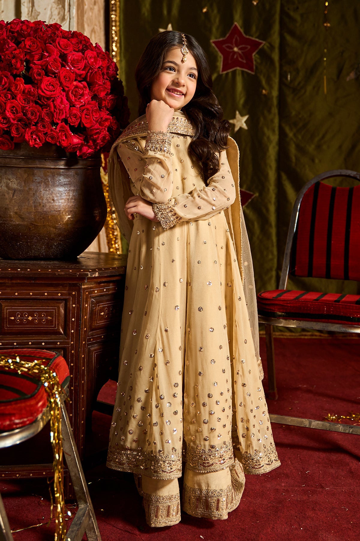 3-PC Embroidered Chiffon Suit CKP-5-182