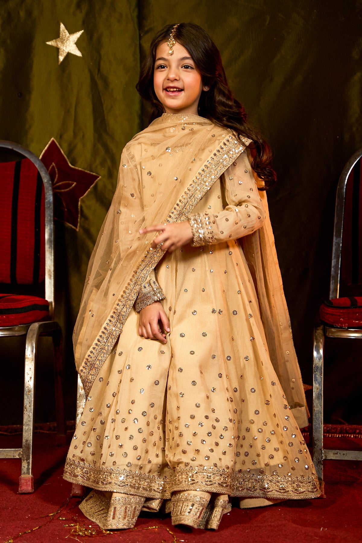 3-PC Embroidered Chiffon Suit CKP-5-182