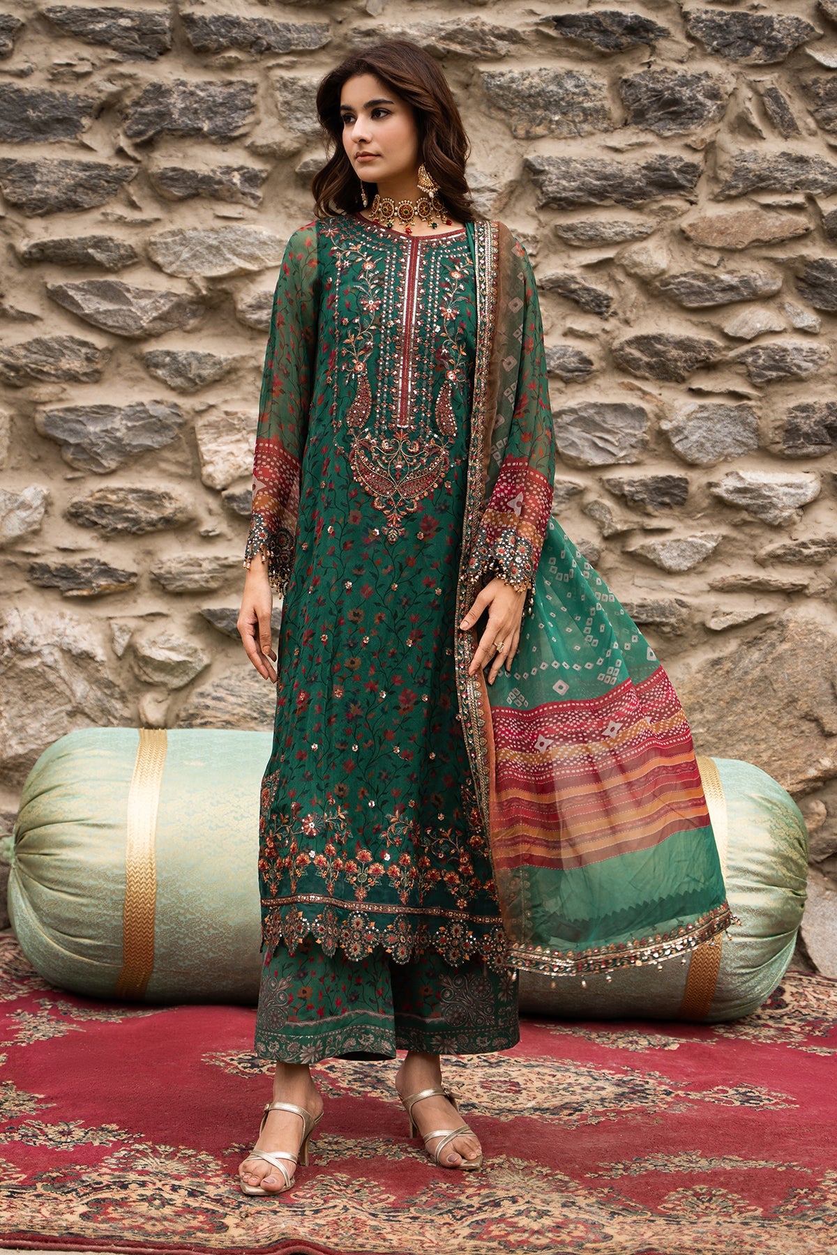 3-PC Unstitched Embroidered Chiffon Collection VSLW6-18