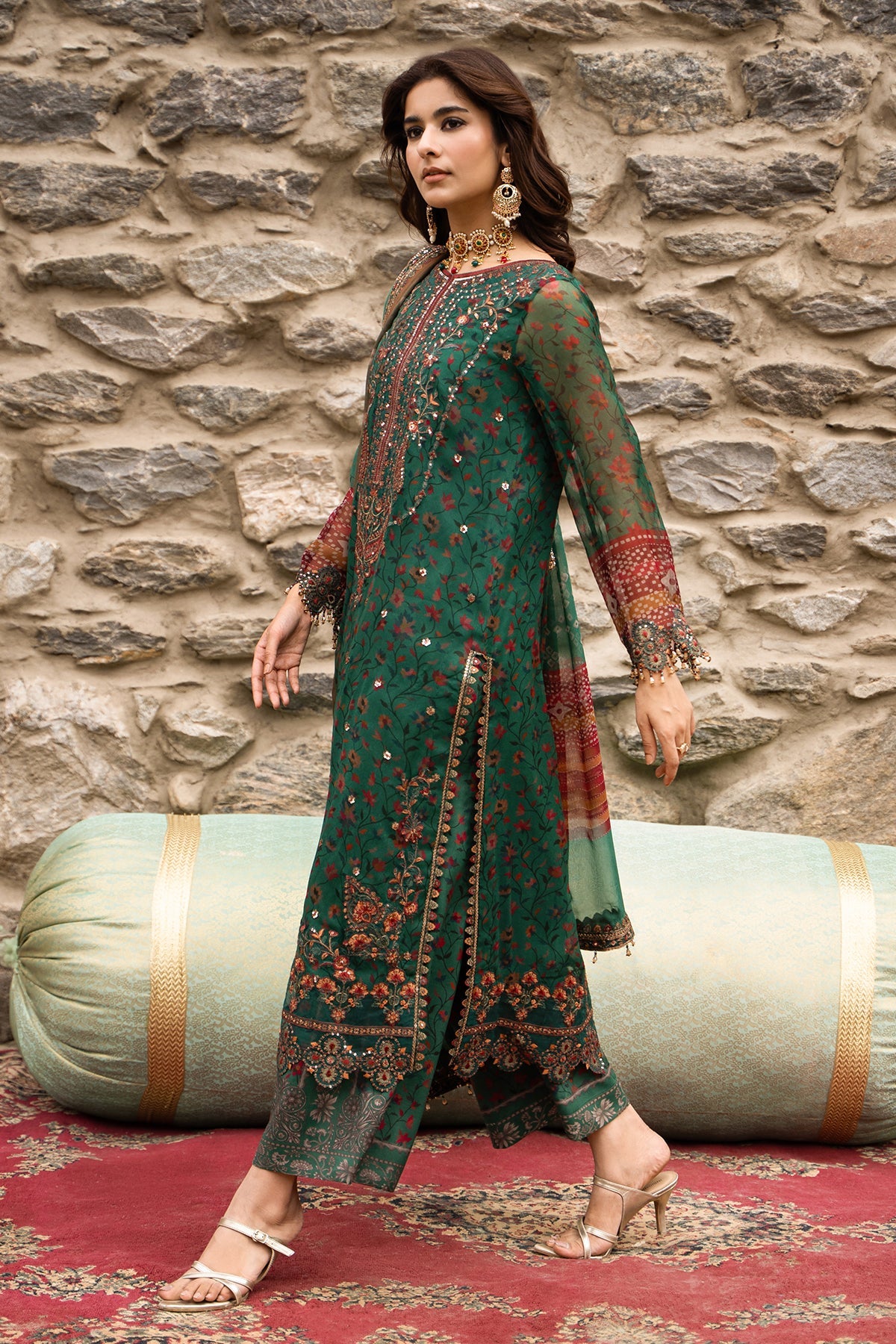 3-PC Unstitched Embroidered Chiffon Collection VSLW6-18