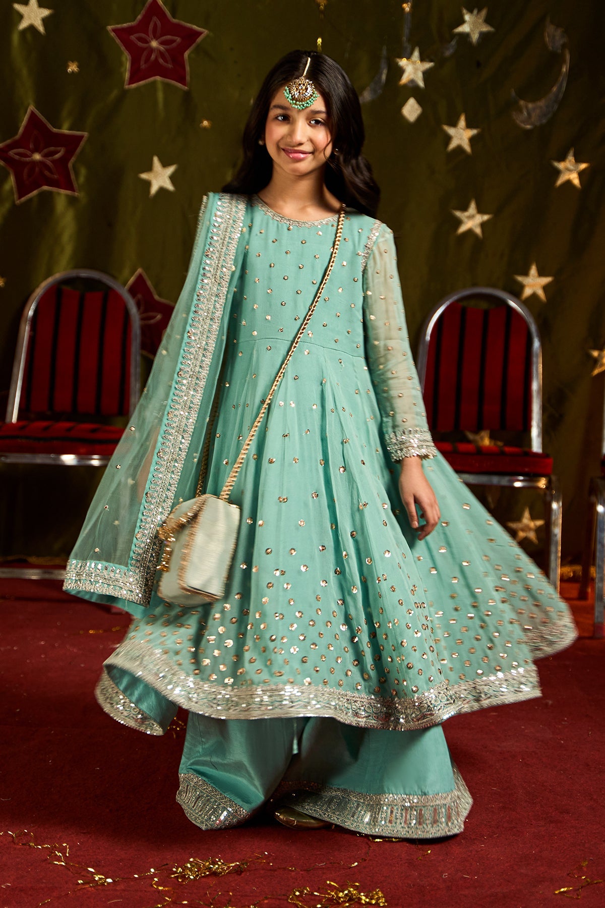 3-PC Embroidered Chiffon Suit CKP-5-185