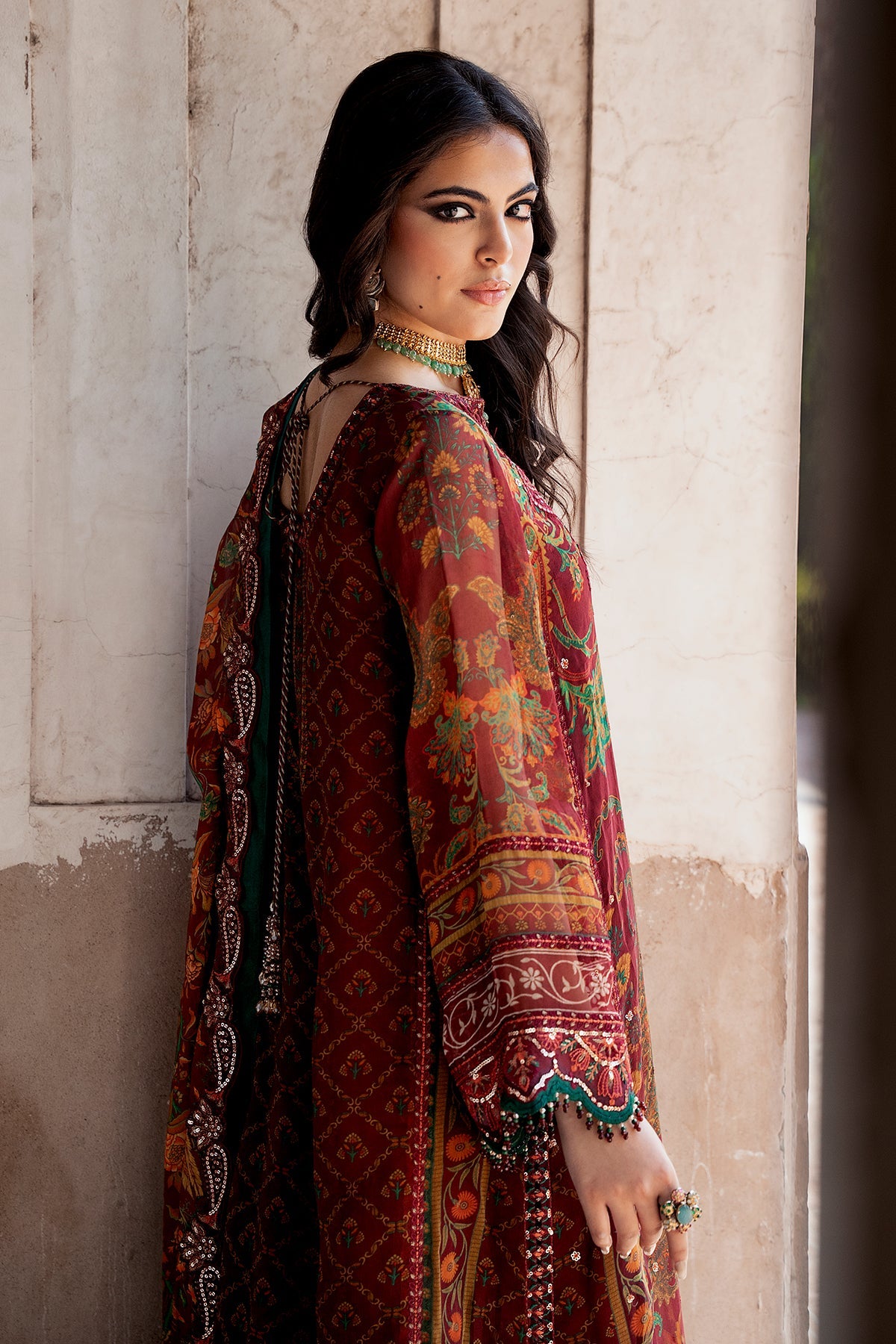 3-PC Unstitched Embroidered Chiffon Collection VSLW6-04