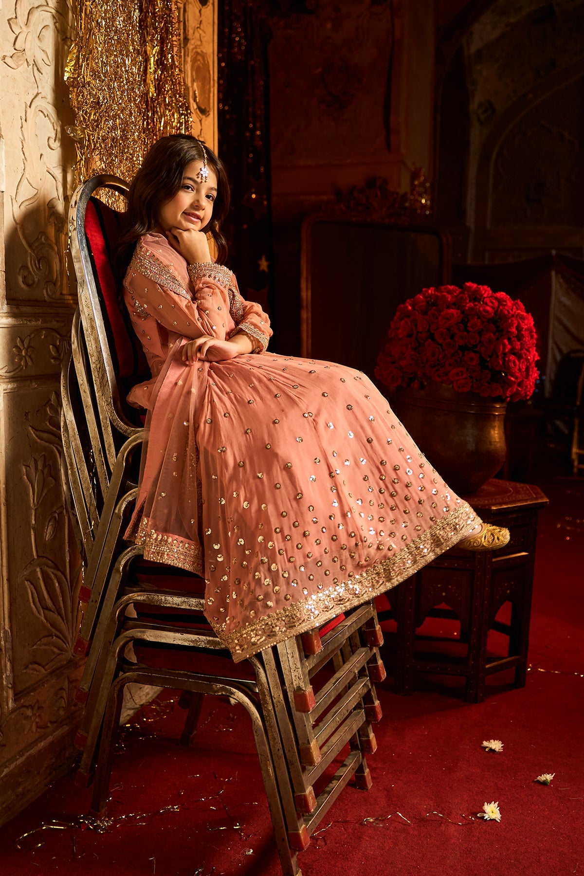 3-PC Embroidered Chiffon Suit CKP-5-186