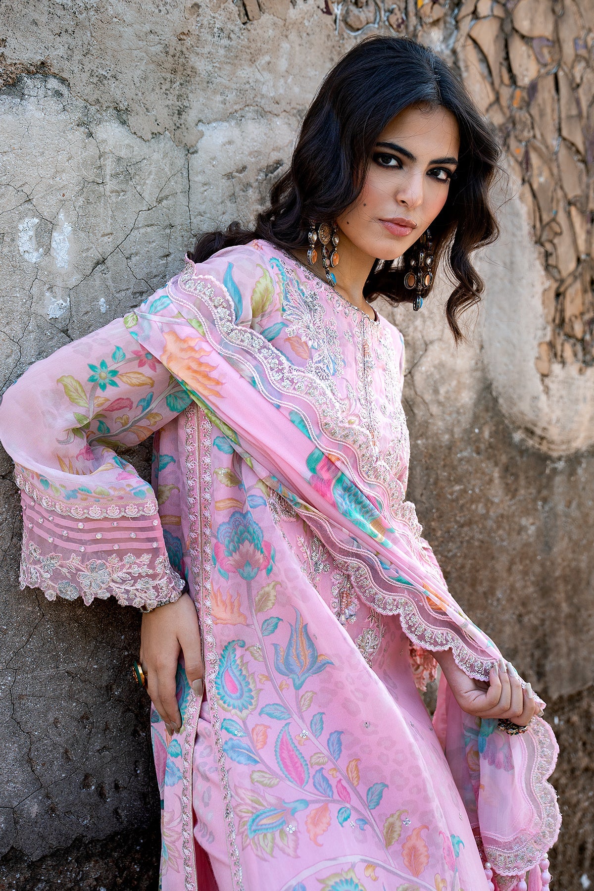 3-PC Unstitched Embroidered Chiffon Collection VSLW6-01