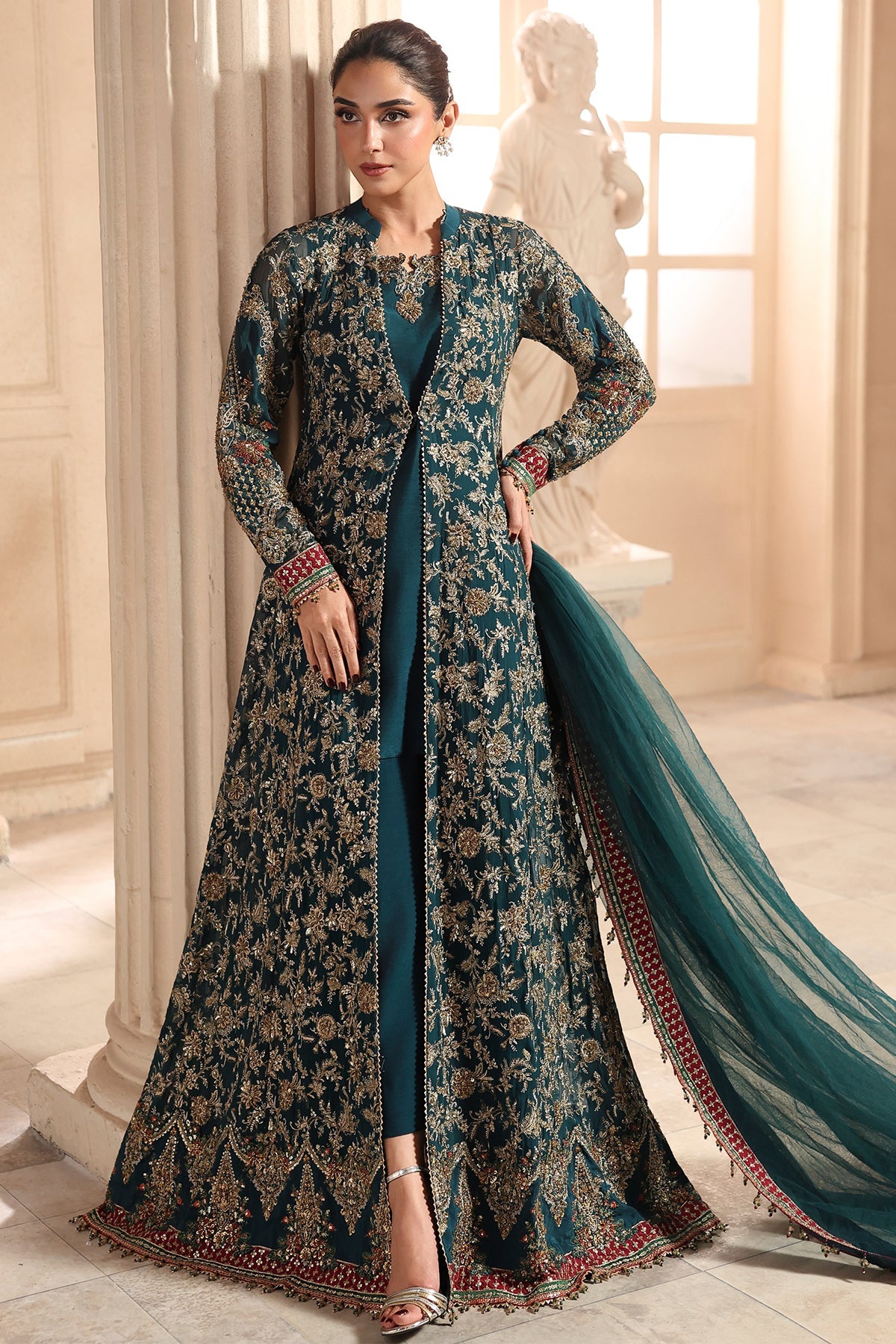 3-PC Unstitched Embroidered  Luxury Chiffon  DJW6-05
