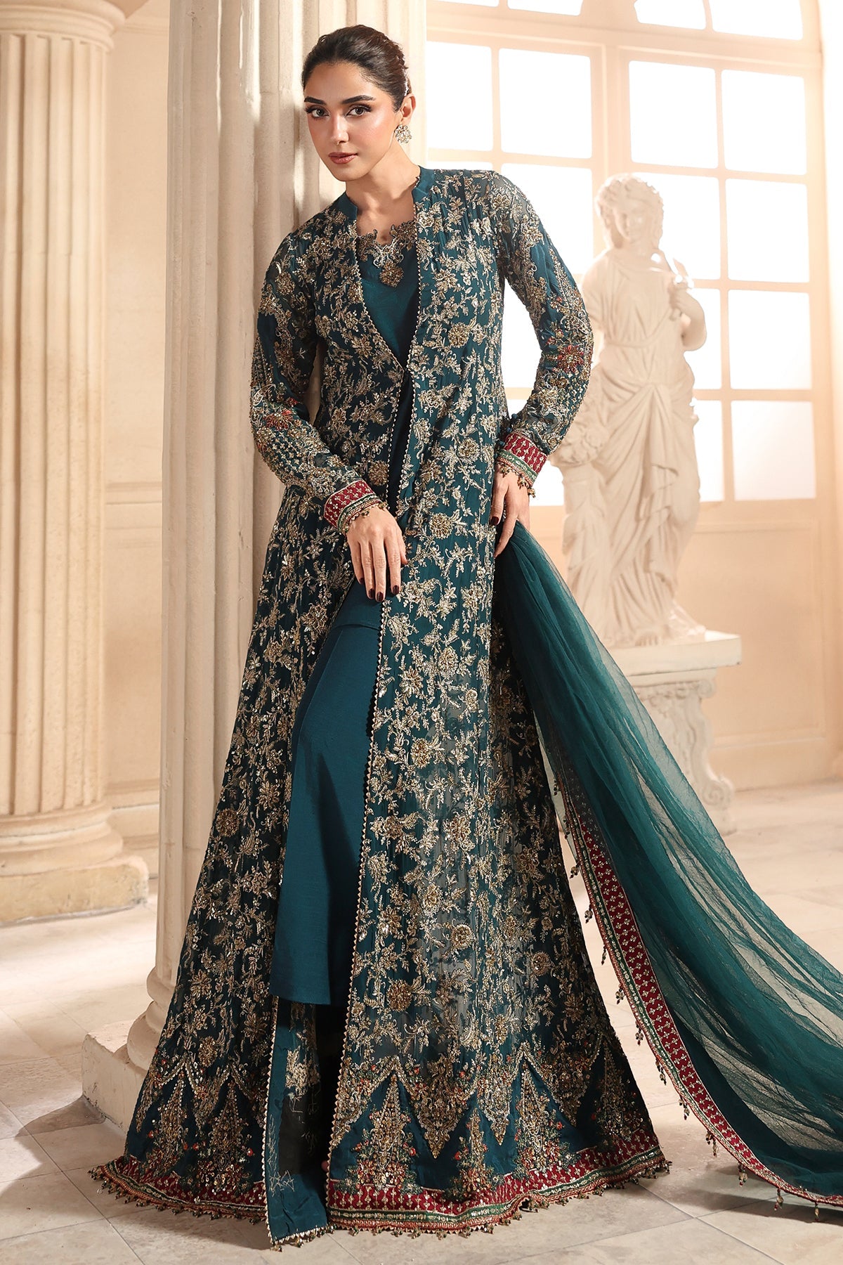 3-PC Unstitched Embroidered  Luxury Chiffon  DJW6-05