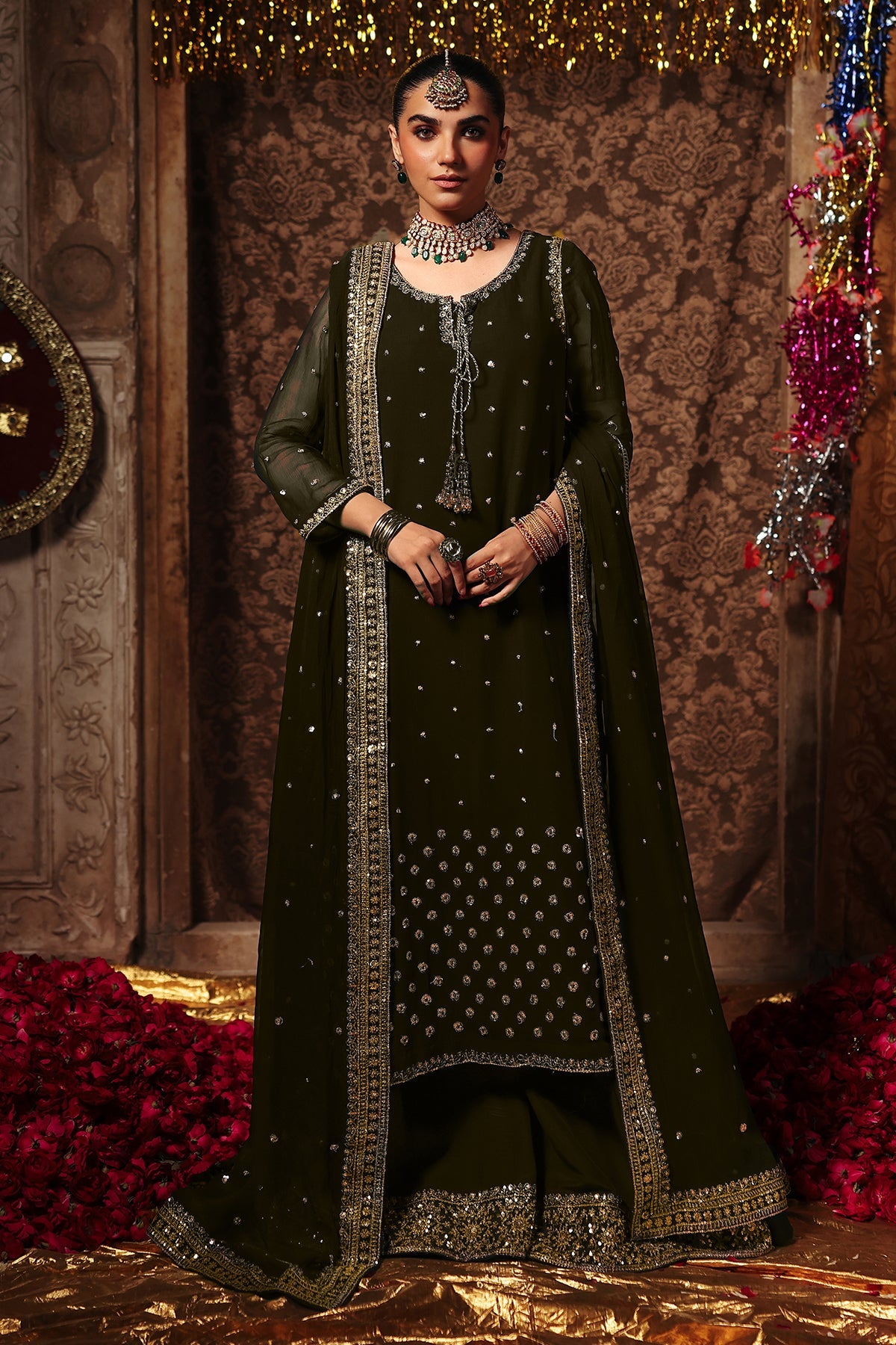 3-PC Embroidered Chiffon Suit CMA-5-144