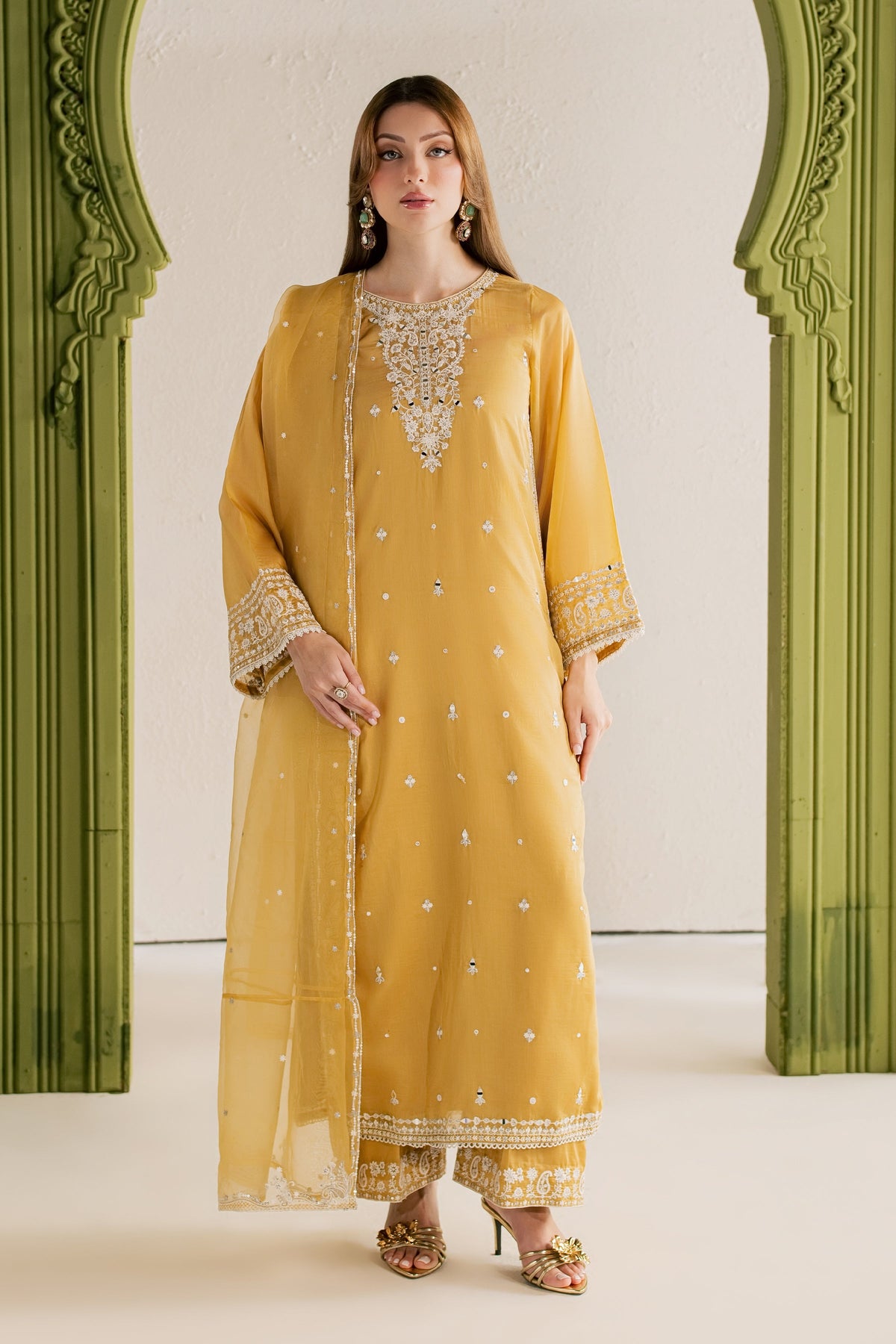 Mustard Tabeer 3Pc - Festive Luxe Pret