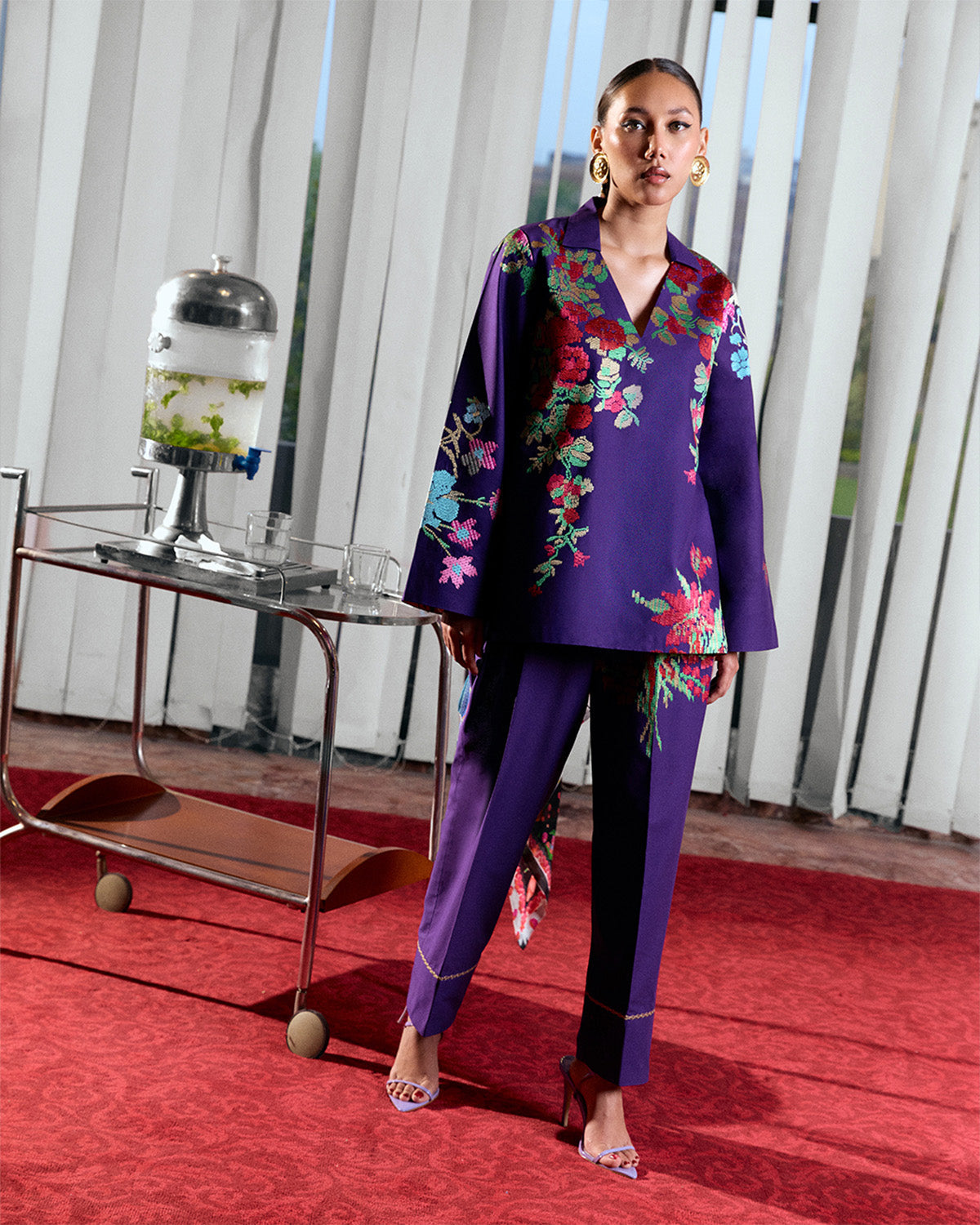 Unstitched Velvet VEL-20-101-Teal and Plum