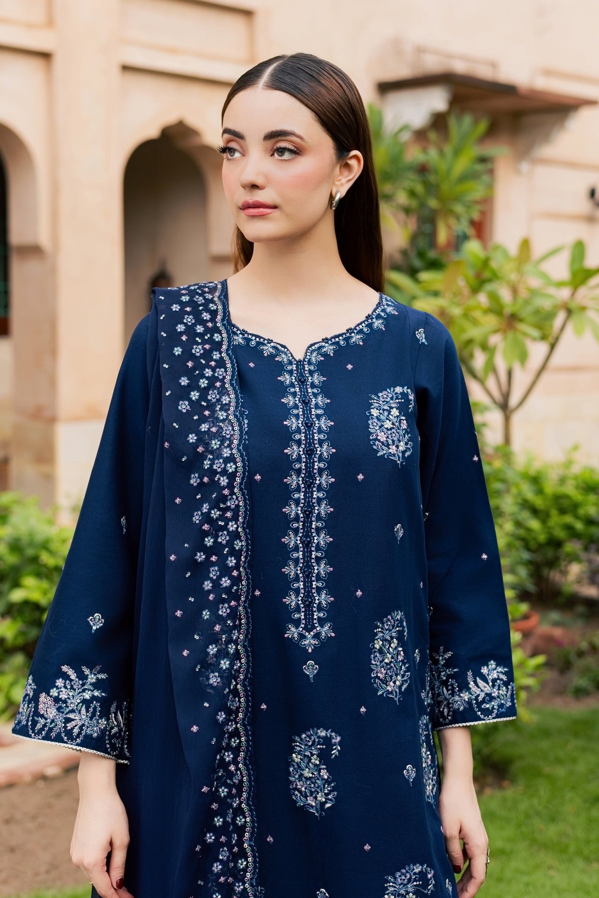 Becca 3Pc - Embroidered Khaddar Pret