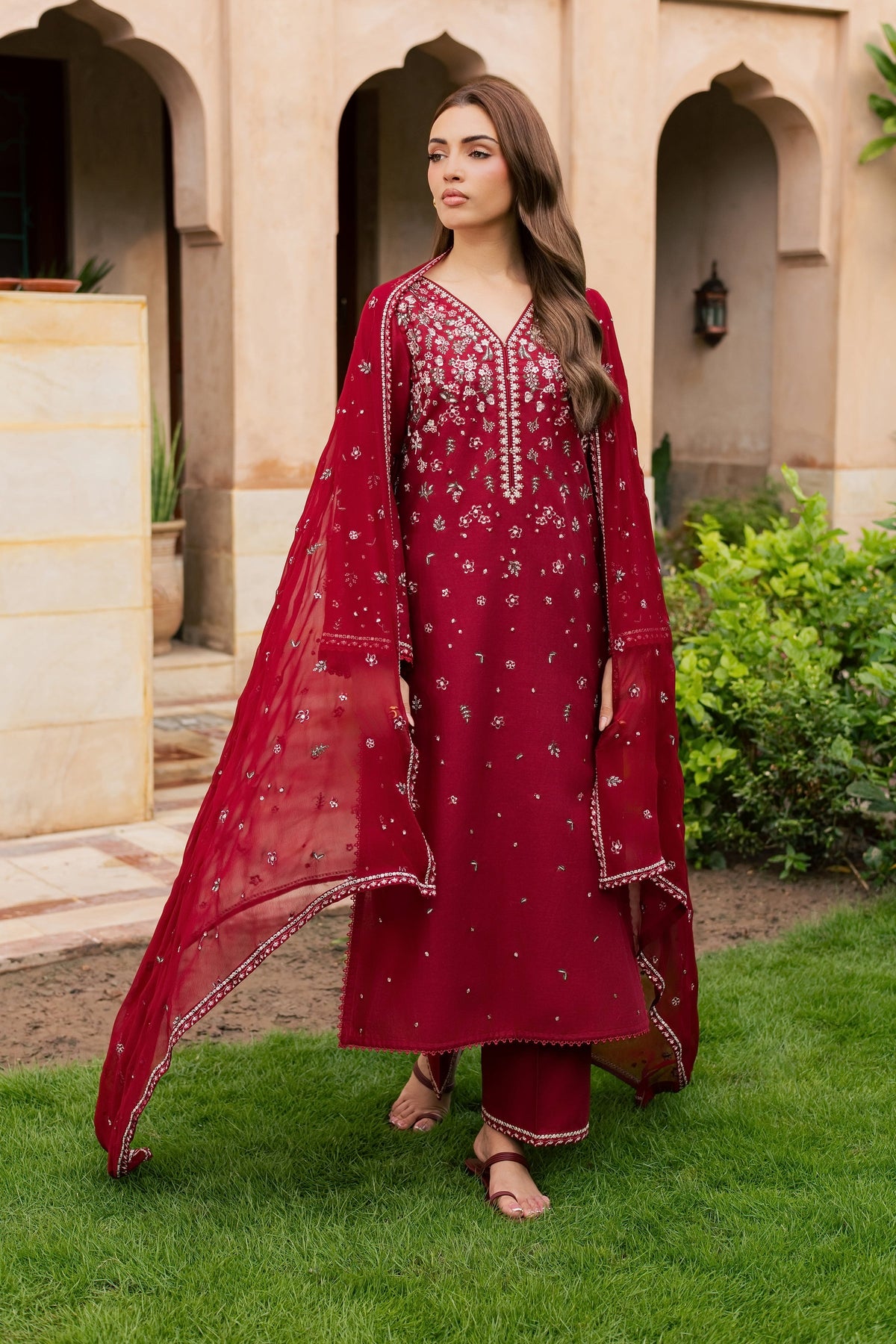 Ruby Araasta 3Pc - Embroidered Khaddar Pret