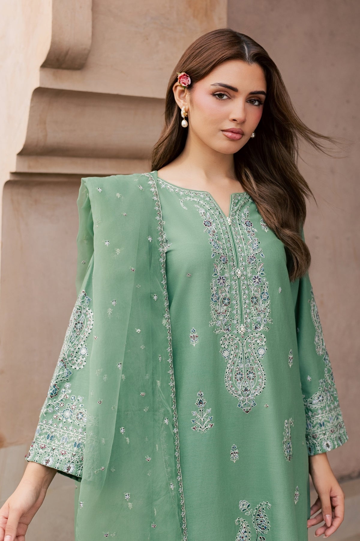 Sea Java 3Pc - Embroidered Khaddar Pret