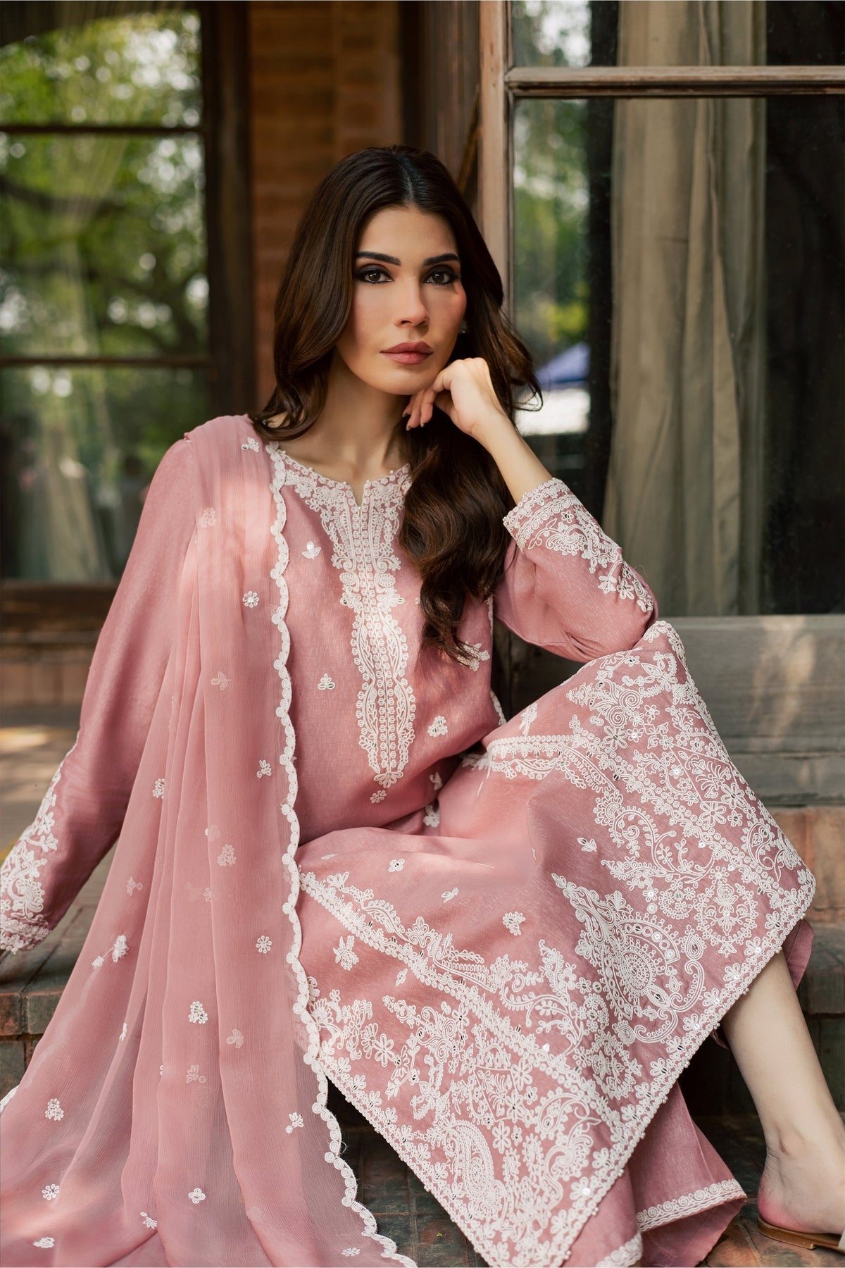 Calliope 3Pc - Embroidered Karandi Pret