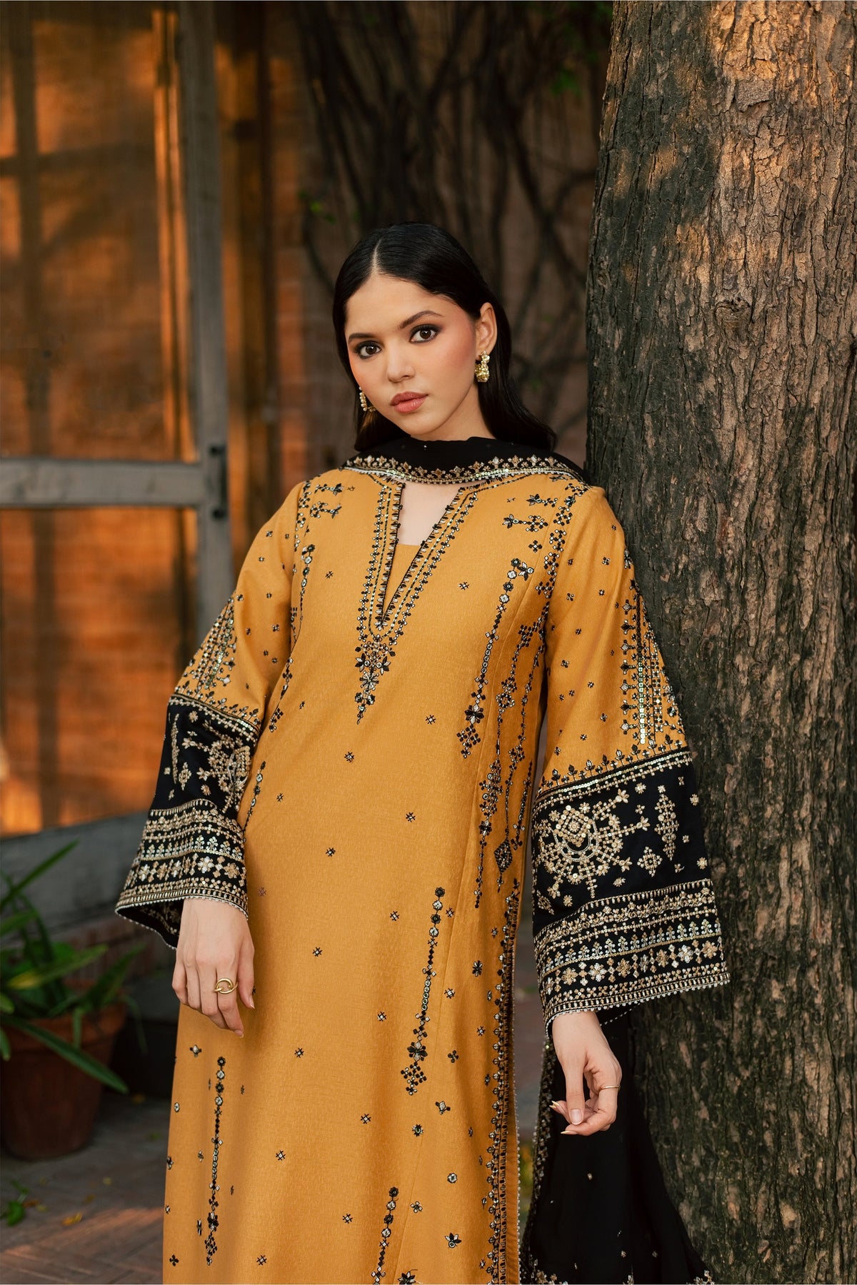 Arzina 3Pc - Embroidered Karandi Pret