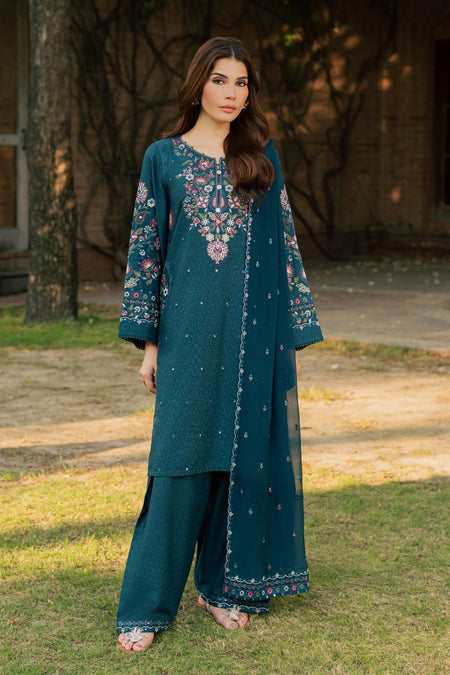 Pam 3Pc - Embroidered Karandi Pret