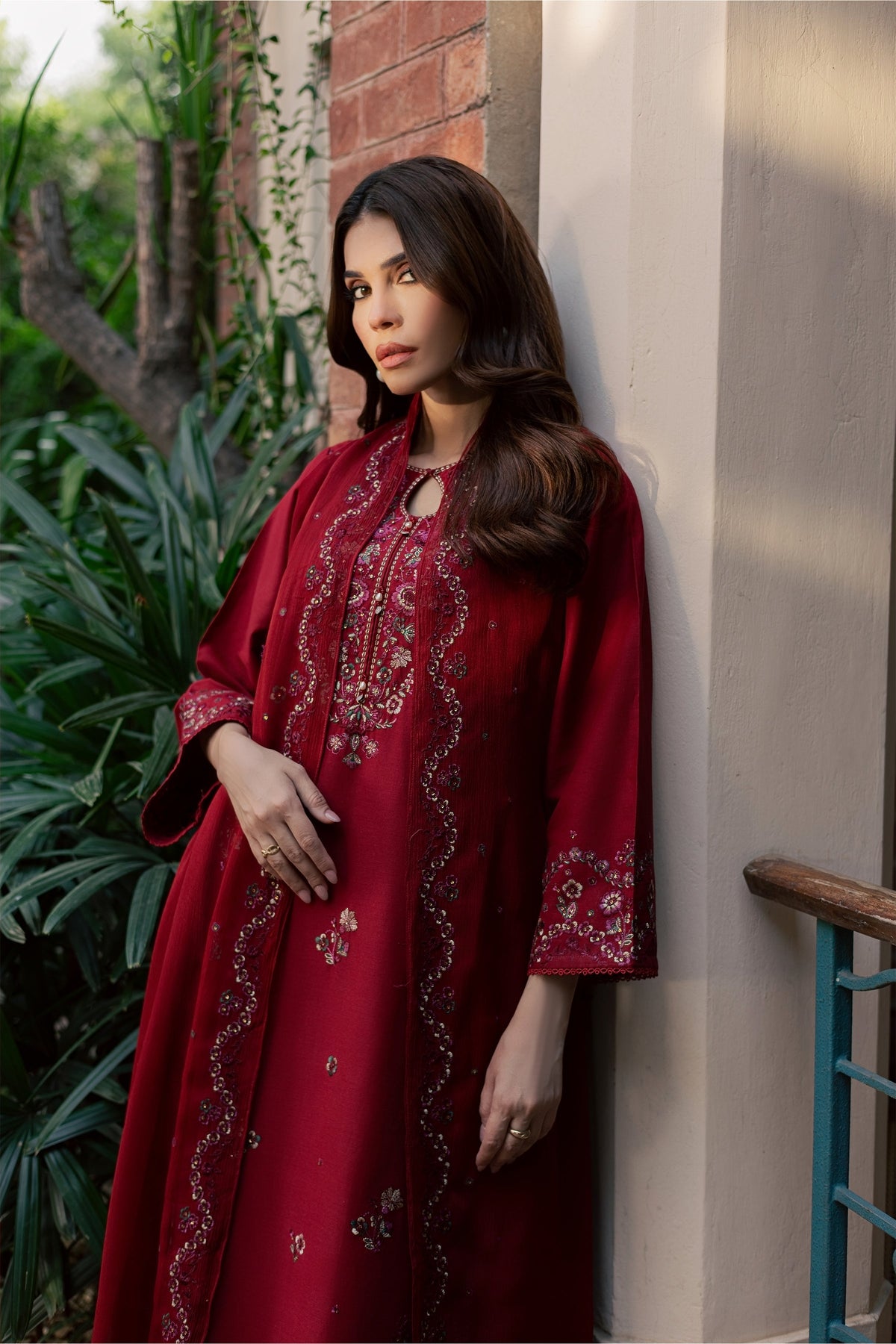 Dave 3Pc - Embroidered Khaddar Pret