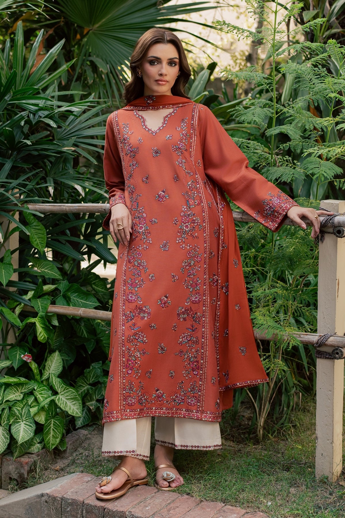 Leilani 3Pc - Embroidered Khaddar Pret