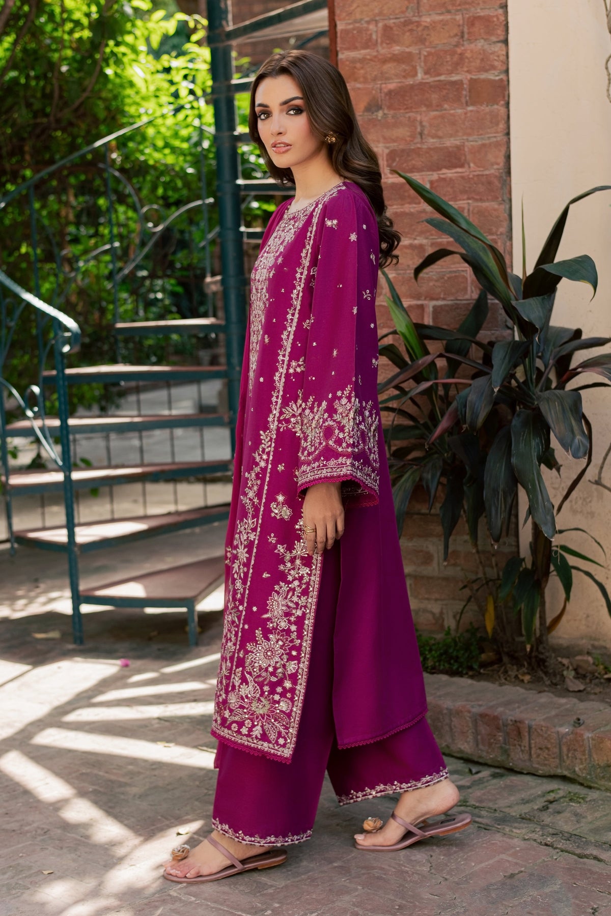 Jim 3Pc - Embroidered Khaddar Pret