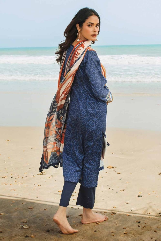 3 Piece Digital Printed Corduroy Unstitched Suit With Cotton Net Dupatta