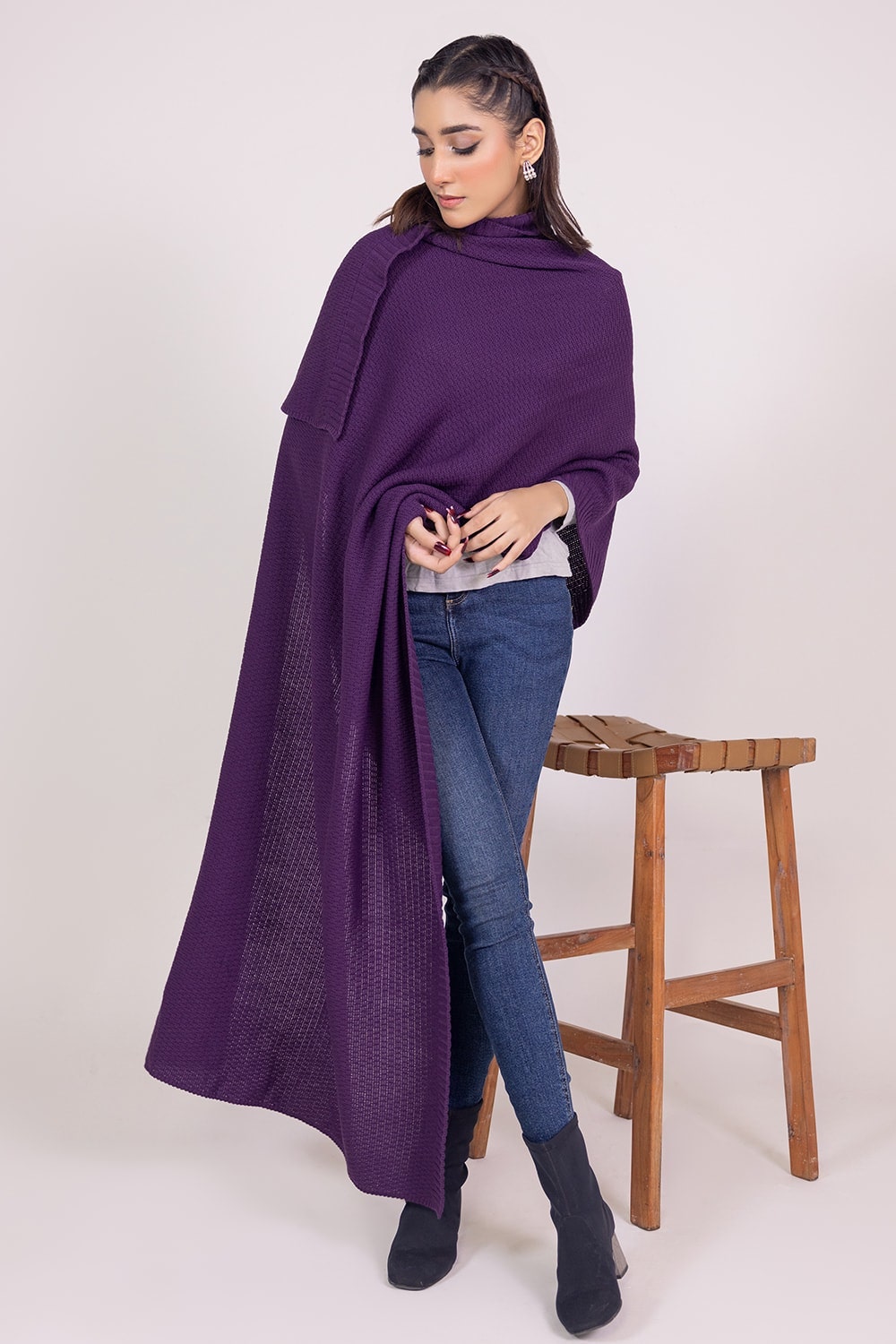 Dyed Knitted Shawl