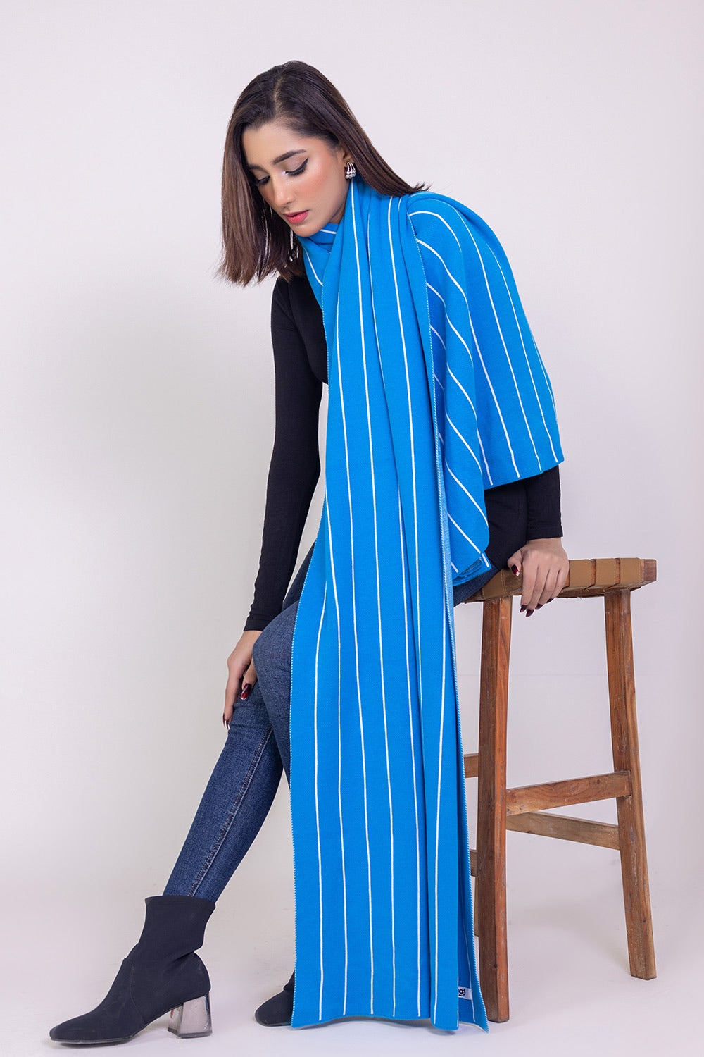 Striped Jacquard Shawl