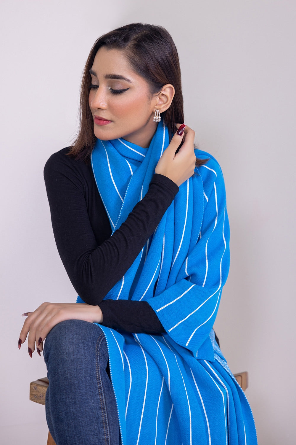 Striped Jacquard Shawl