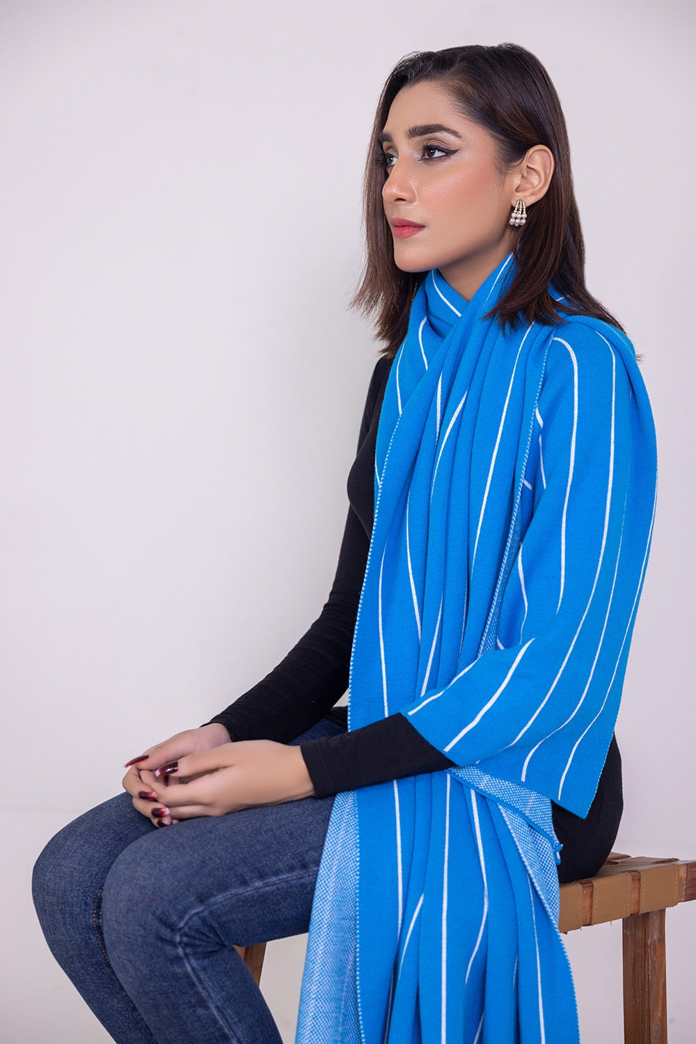 Striped Jacquard Shawl